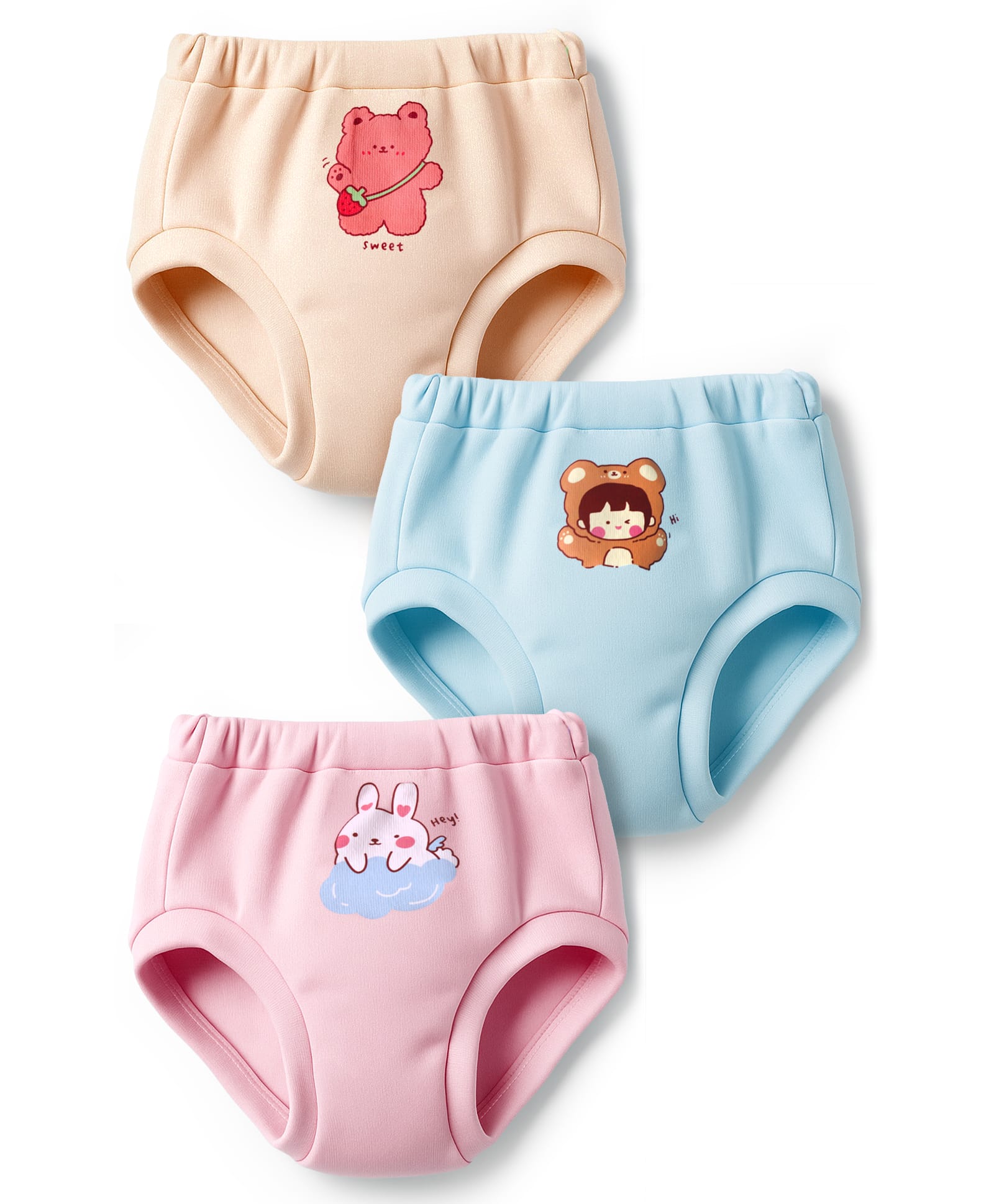 Simply Interlock Knit Bloomers With Animal Print Pack Of 3 - Pink & Tan Light Blue-image-41