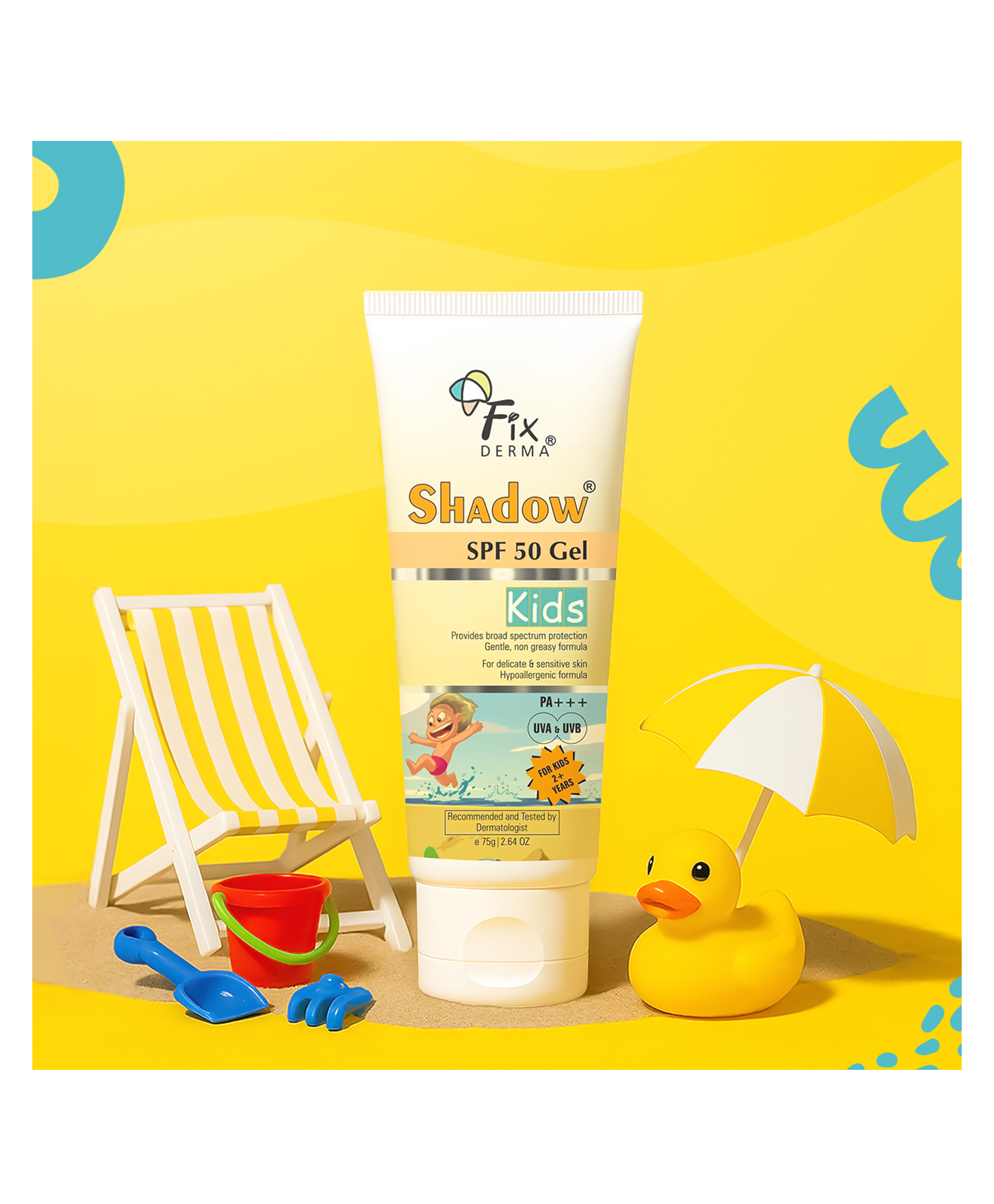 Fixderma Shadow Sunscreen SPF 50+ Gel for Kids PA+++ Sunscreen for UVA & UVB Protection - 75 g-picture-27
