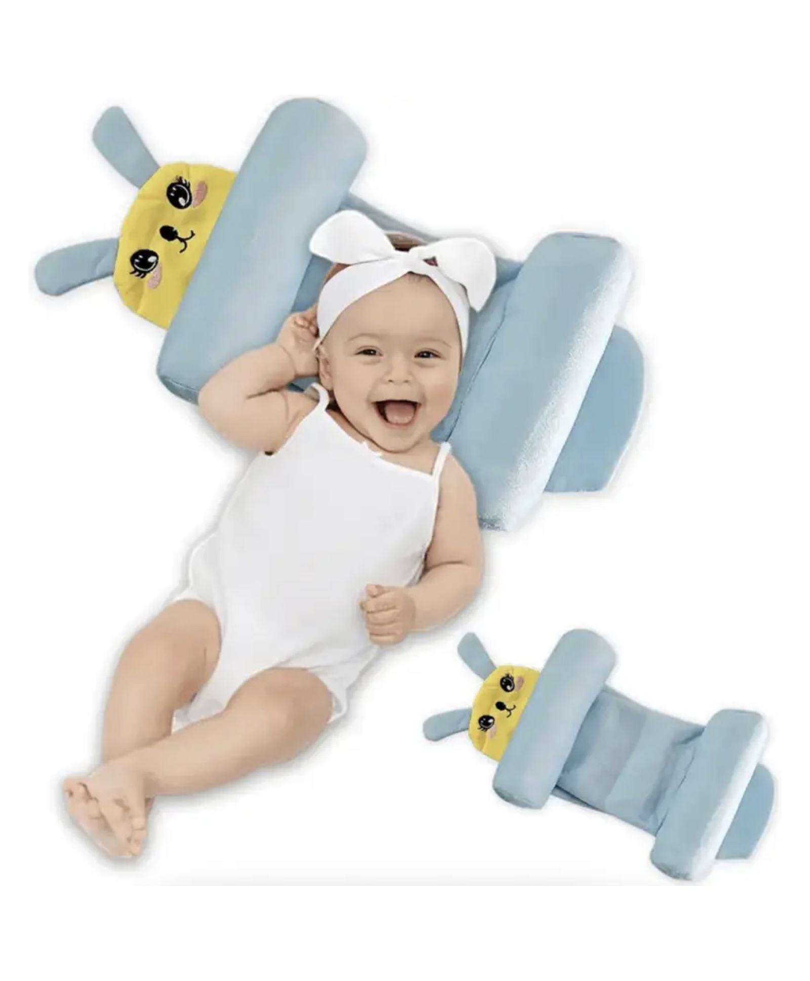 NeonateCare Adjustable Grow with me fit Perfect Airflow Sweat Free Comfort Neck Pillow - Light Blue-image-21