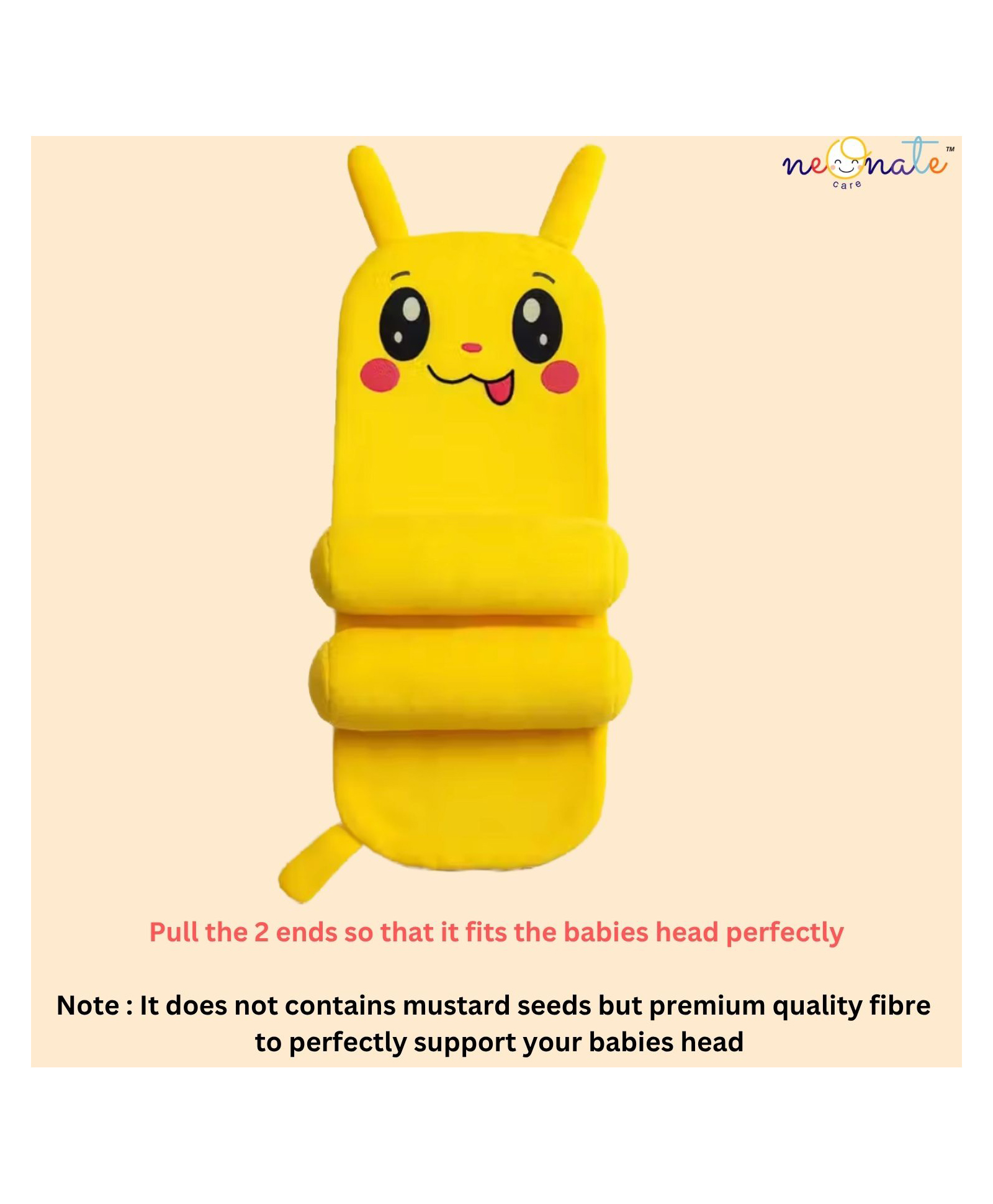 NeonateCare Adjustable Grow with me fit Perfect Airflow Sweat Free Comfort Neck Pillow with mustard seeds-picture-49
