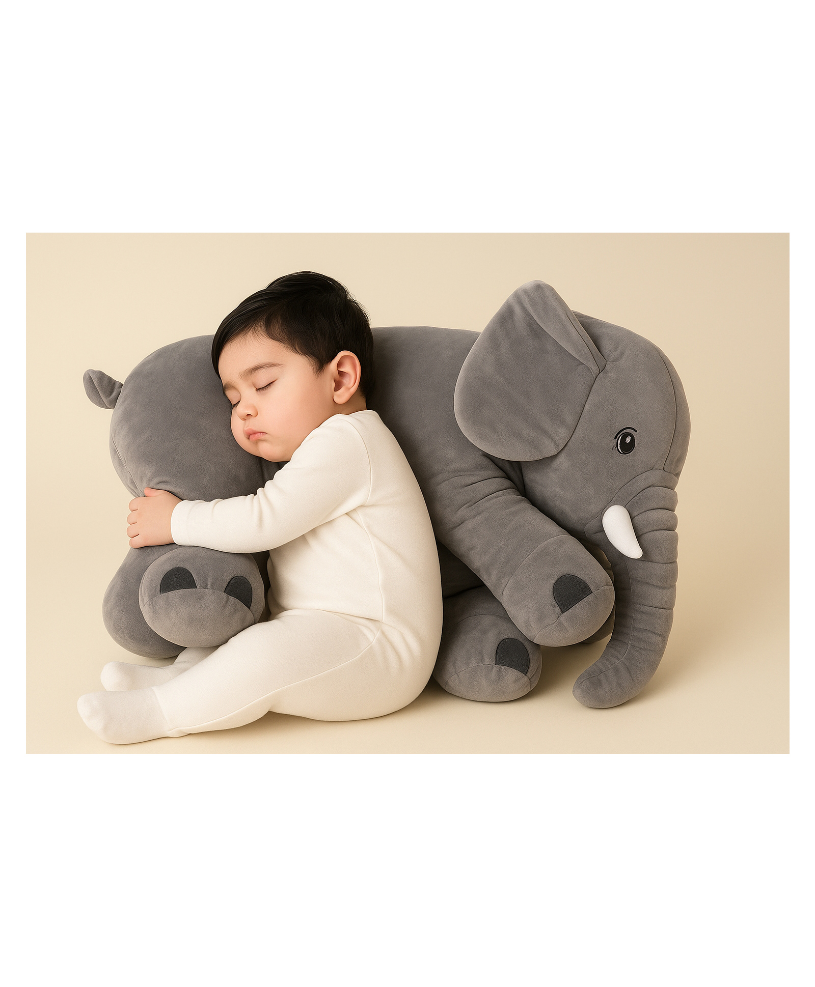 NeonateCare Elephant Shaped Plush Pillow Cum Soft Toy - Grey-picture-39