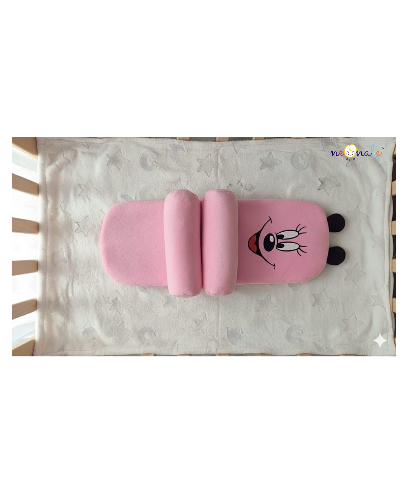 NeonateCare Adjustable Grow with me fit Perfect Airflow Sweat Free Comfort Neck Pillow - Pink Mickey Print-picture-10