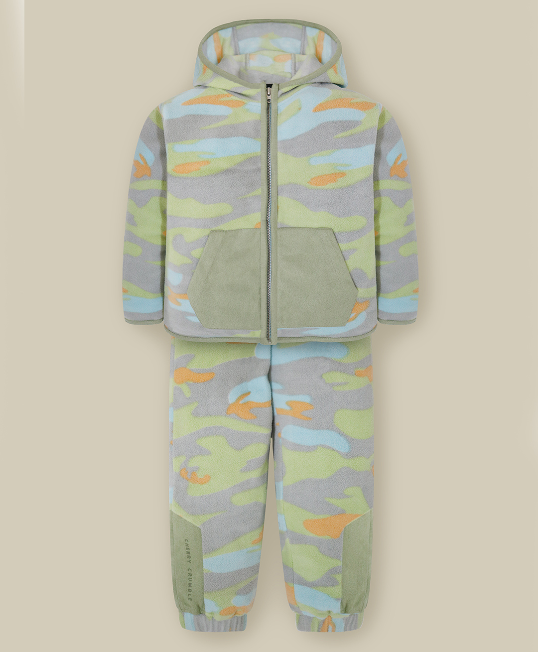 Cherry Crumble By Nitt Hyman Knit Full Sleeves Camouflage Printed Unisex Winter Hoodie & Pant Set - Multi Colour-picture-10