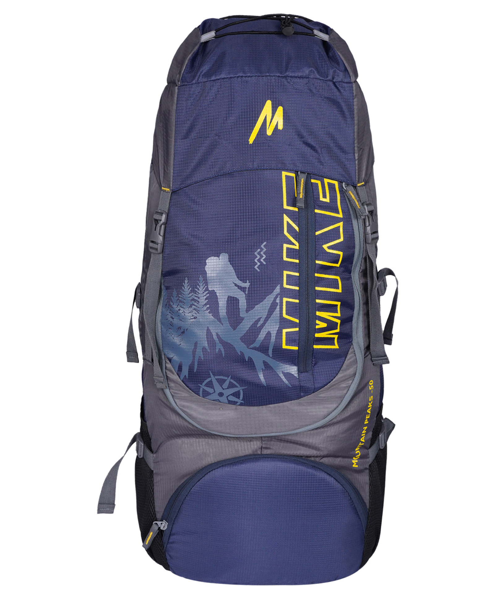 Mike Bags Mountain Peak Trekking Backpack Navy Blue & Grey, 20 x 34 x 62 cm, 42 L-picture-14