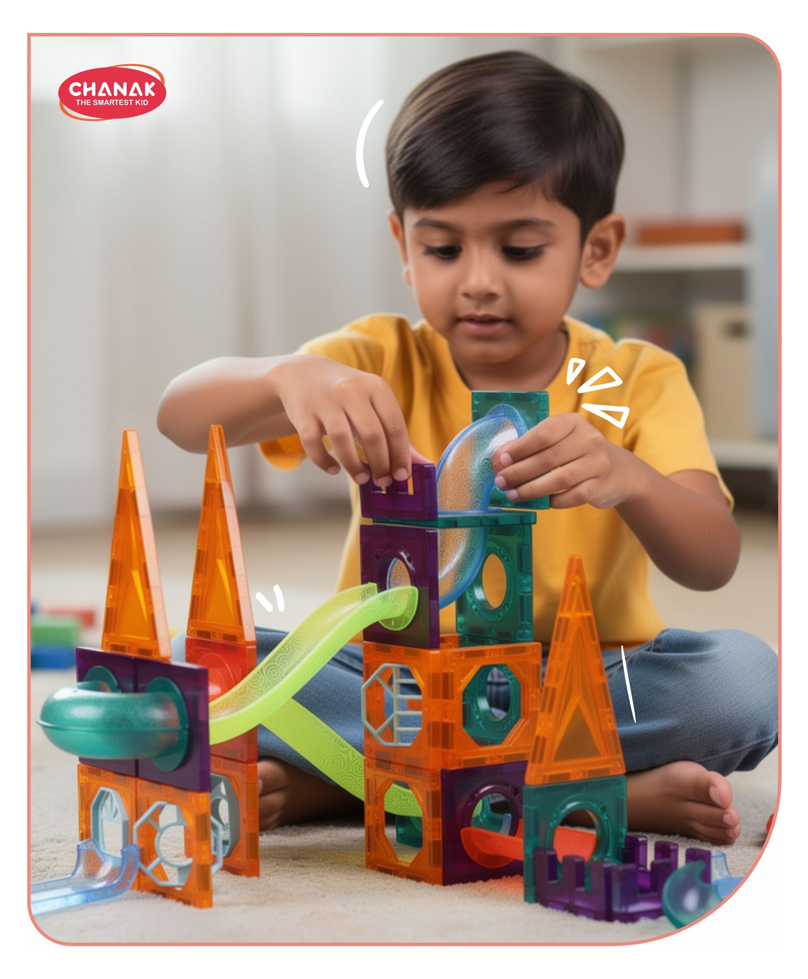 Aditi Toys 48 PCS Magnetic Tiles Building Set for Kids, STEM Educational Learning Toy with Marble Run, Slides, Balls & Windows, 3D Magnetic Blocks-picture-11
