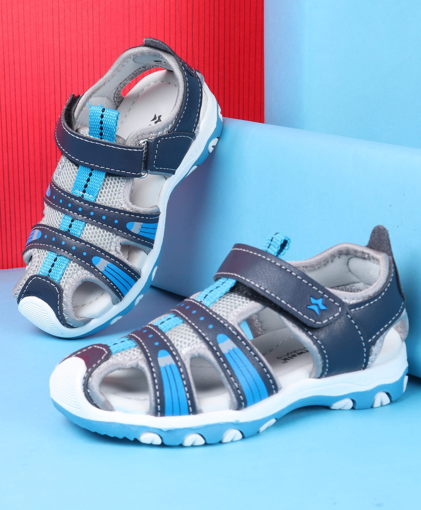 Cute Walk by Babyhug Velcro Closure Sandals - Navy Blue