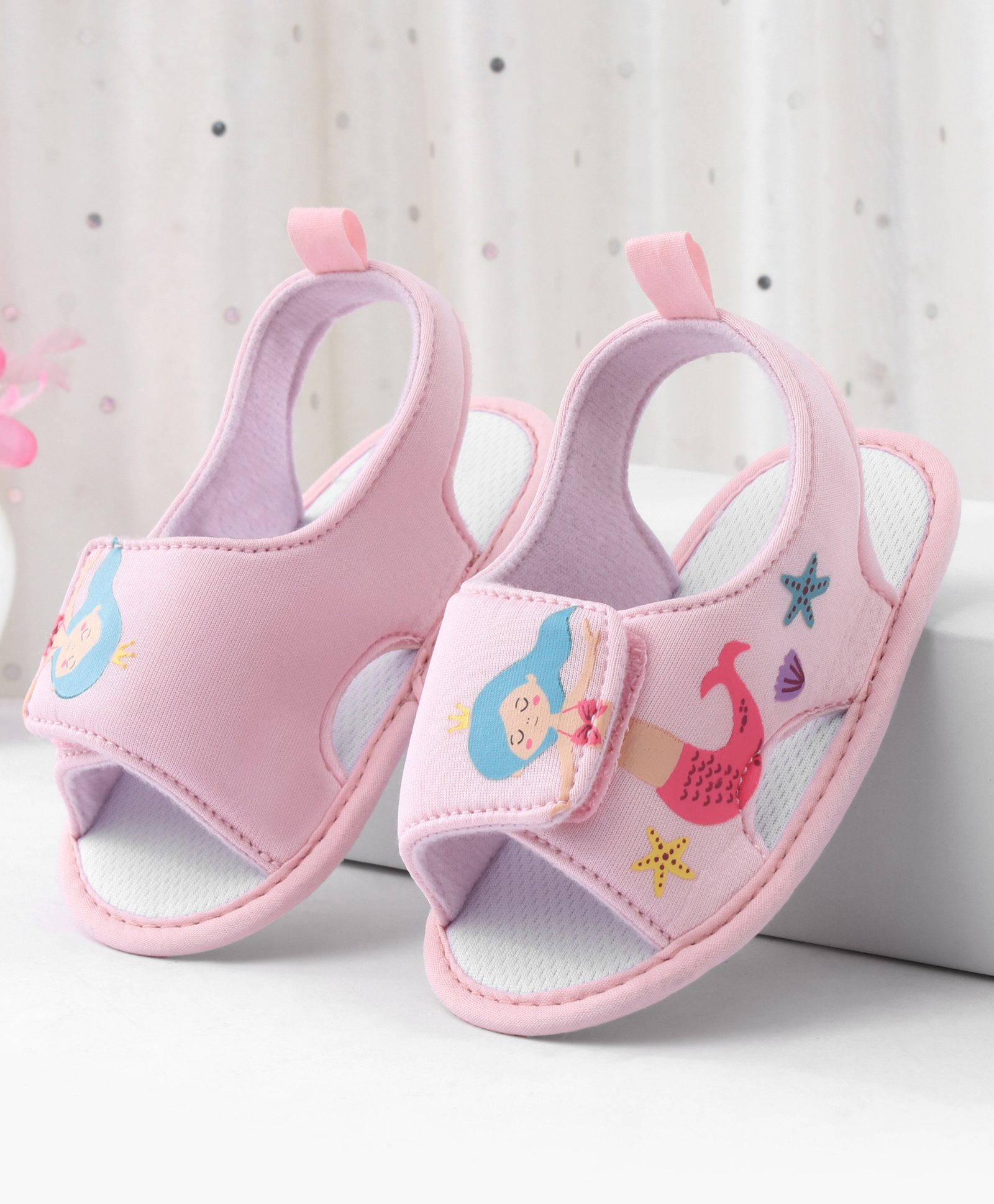 Cute Walk by Babyhug Booties With Mermaid Design - Pink