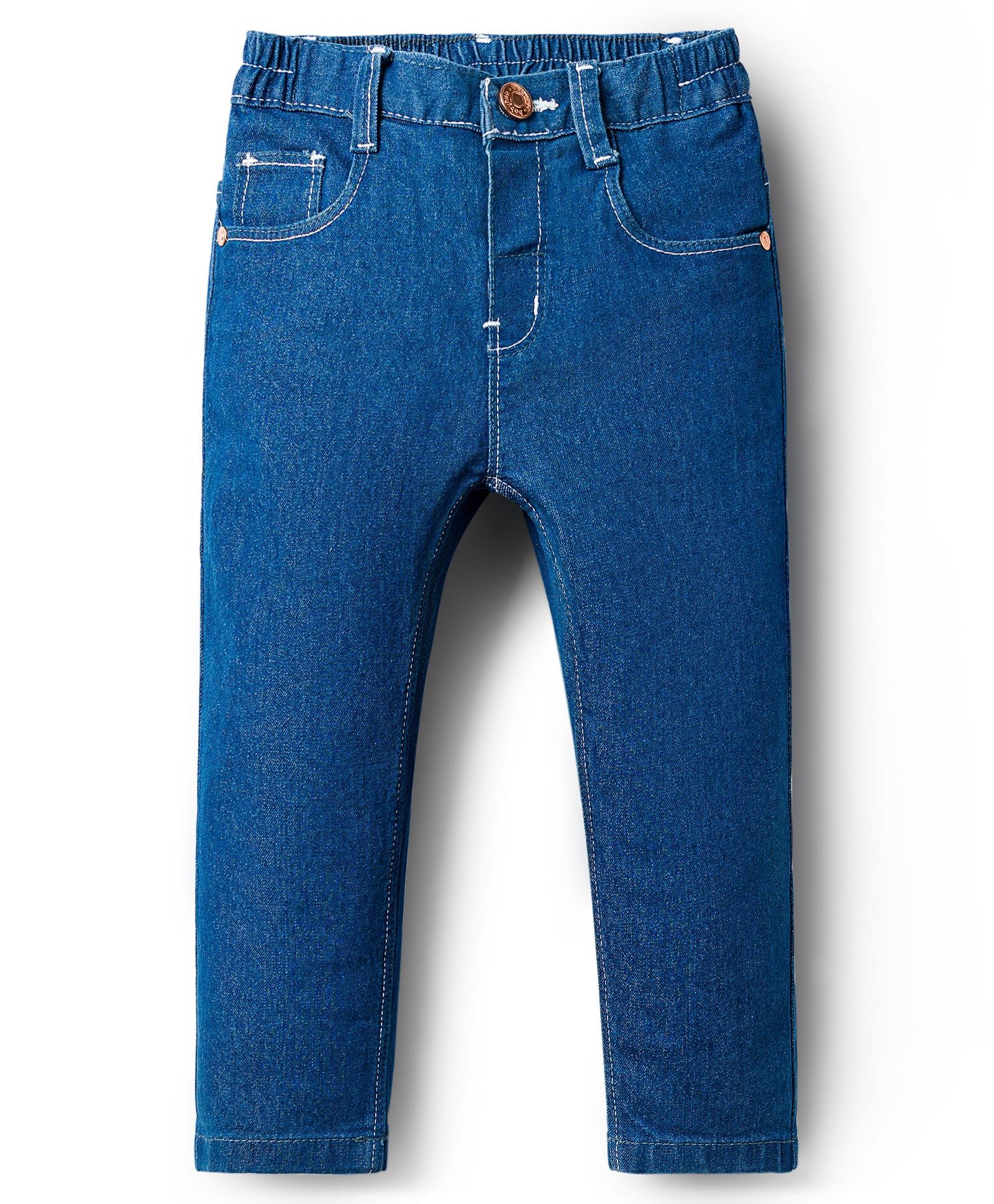 Babyhug Denim Full Length Washed Jeans With Stretch - Blue-picture-28