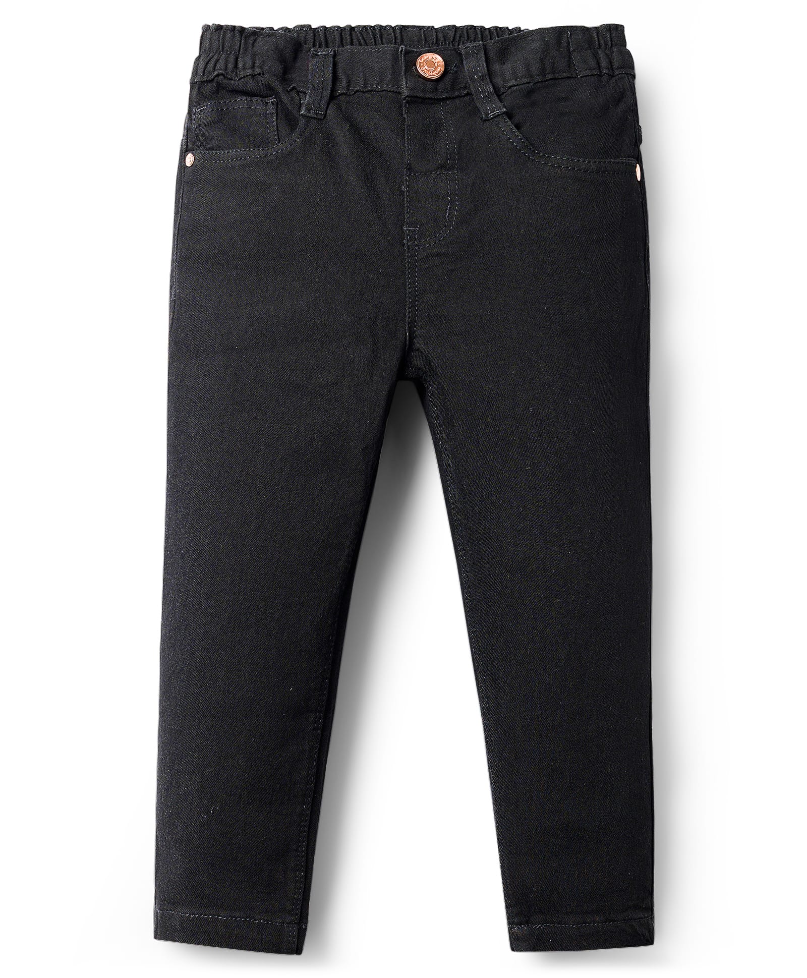 Babyhug Denim Full Length Washed Jeans With Stretch - Black-picture-15