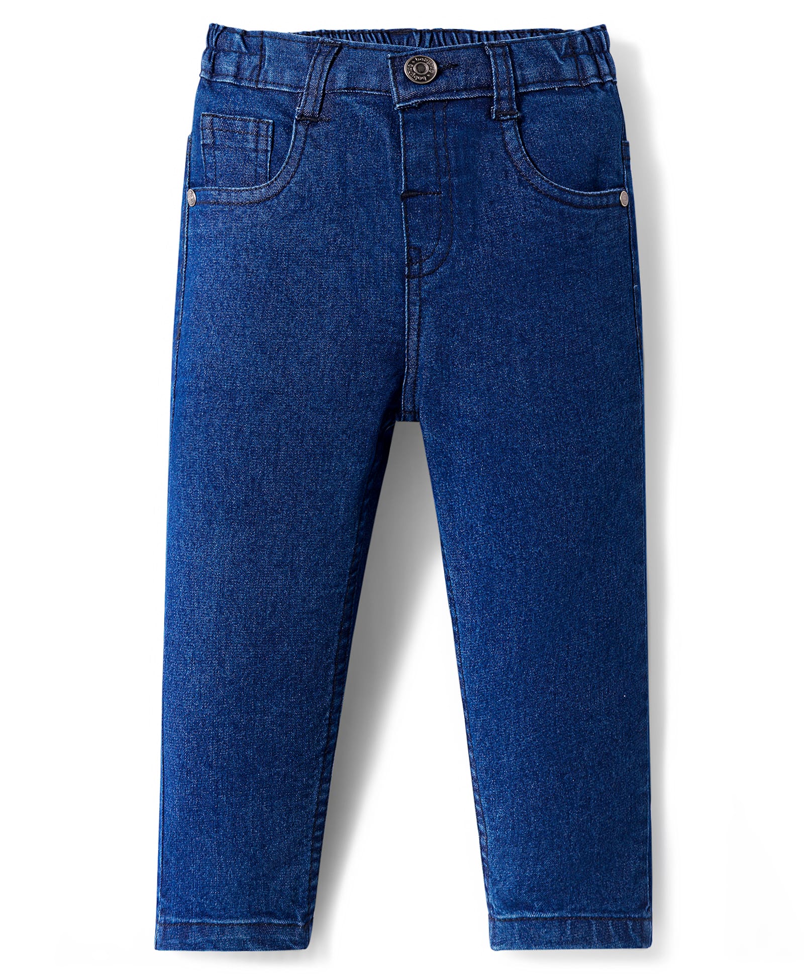 Babyhug Denim Full Length Washed Jeans With Stretch - Navy Blue-picture-17