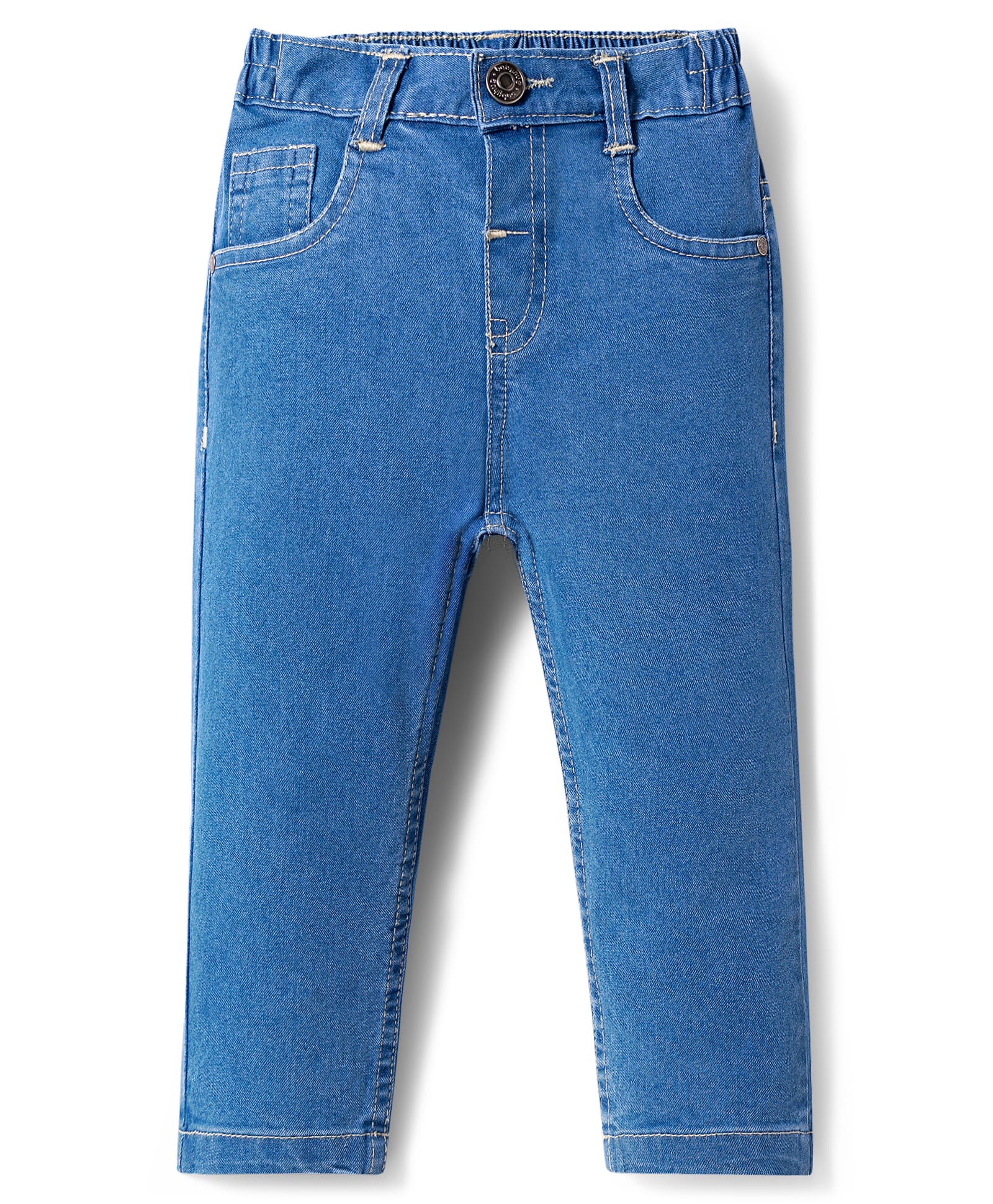 Babyhug Denim Full Length Washed Jeans With Stretch - Blue-picture-10