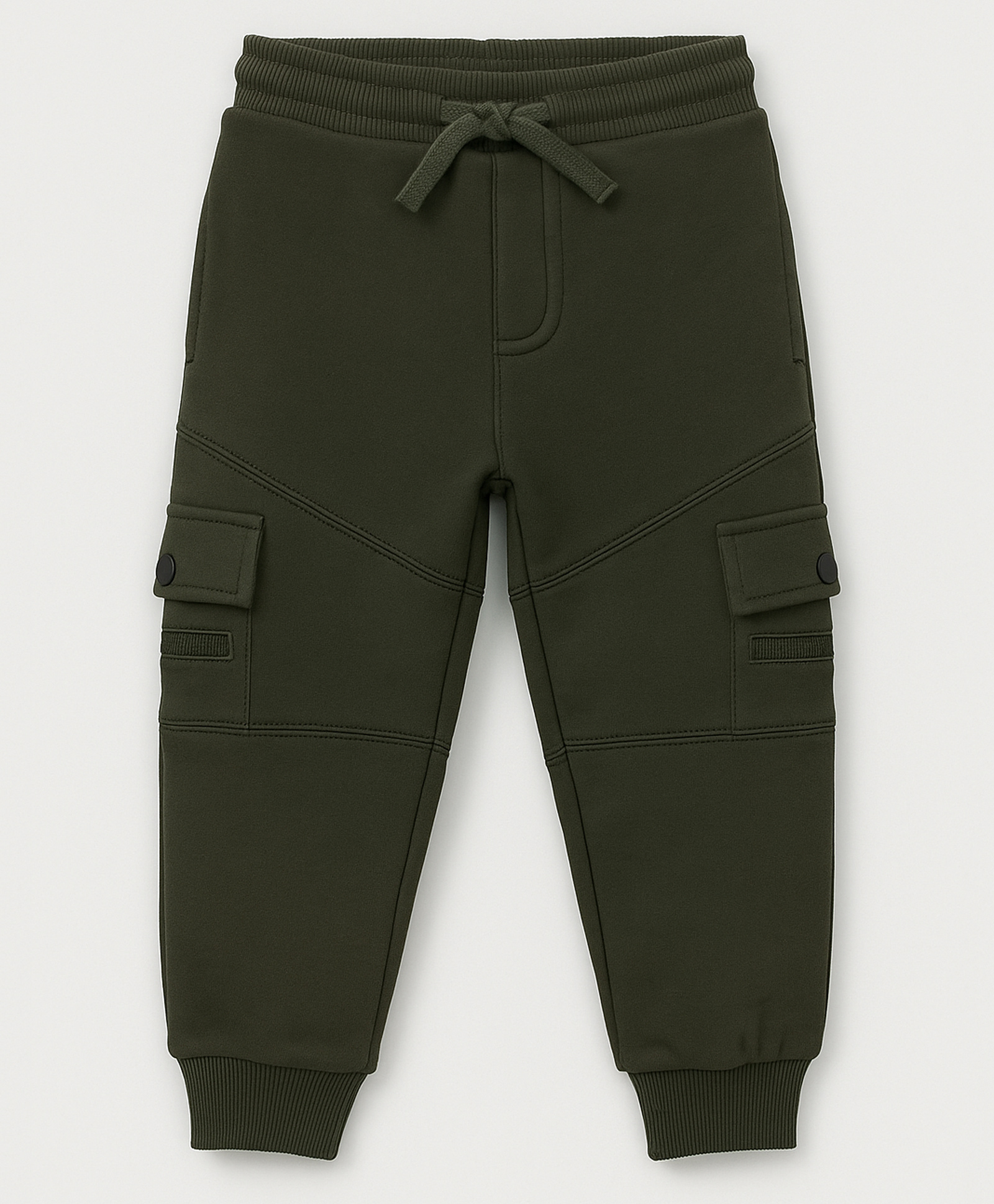 Sportking Cotton Blend Knit Solid Cargo Style Joggers - Olive-picture-13