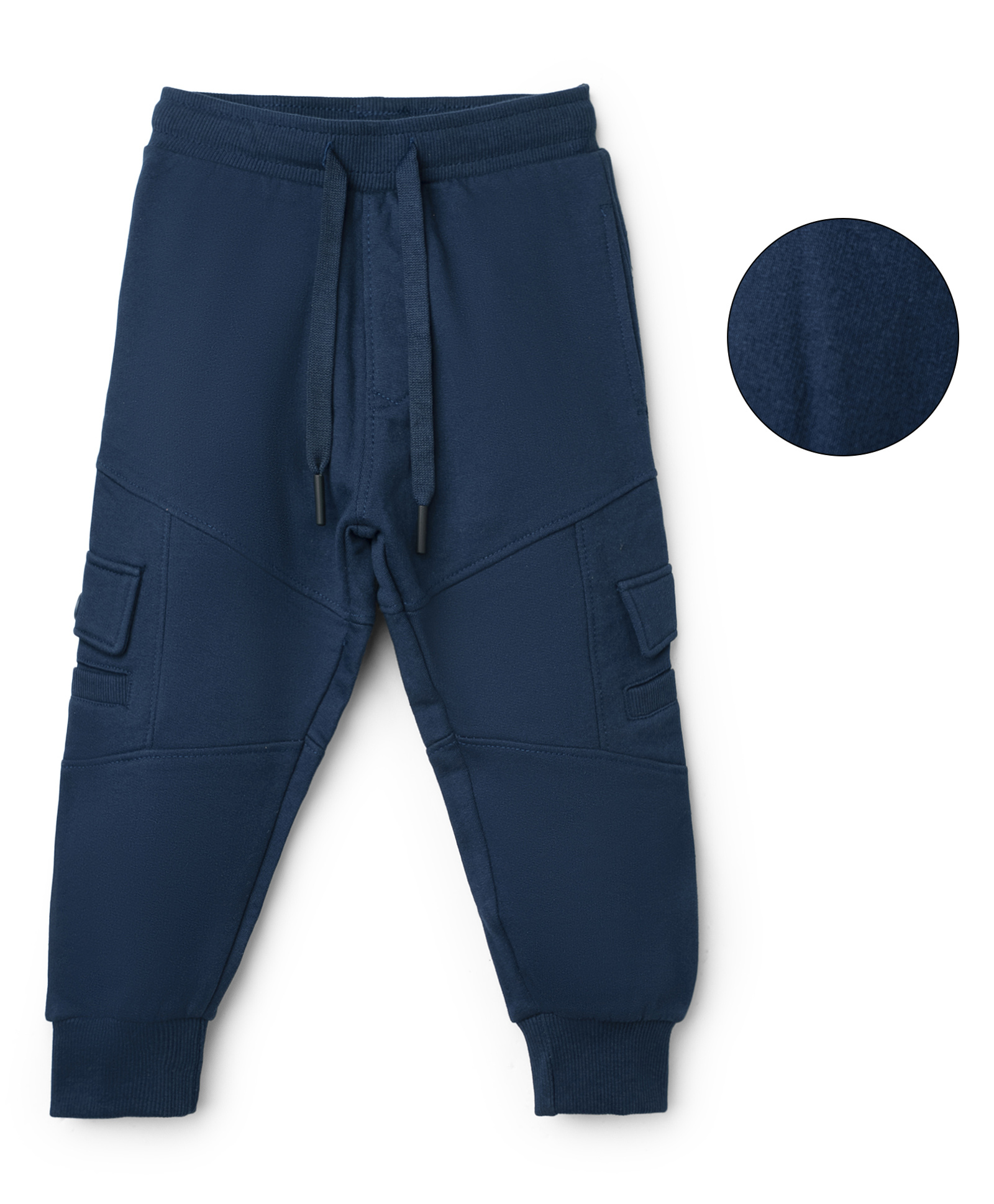 Sportking Cotton Blend Knit Solid Cargo Style Joggers - Navy-image-32
