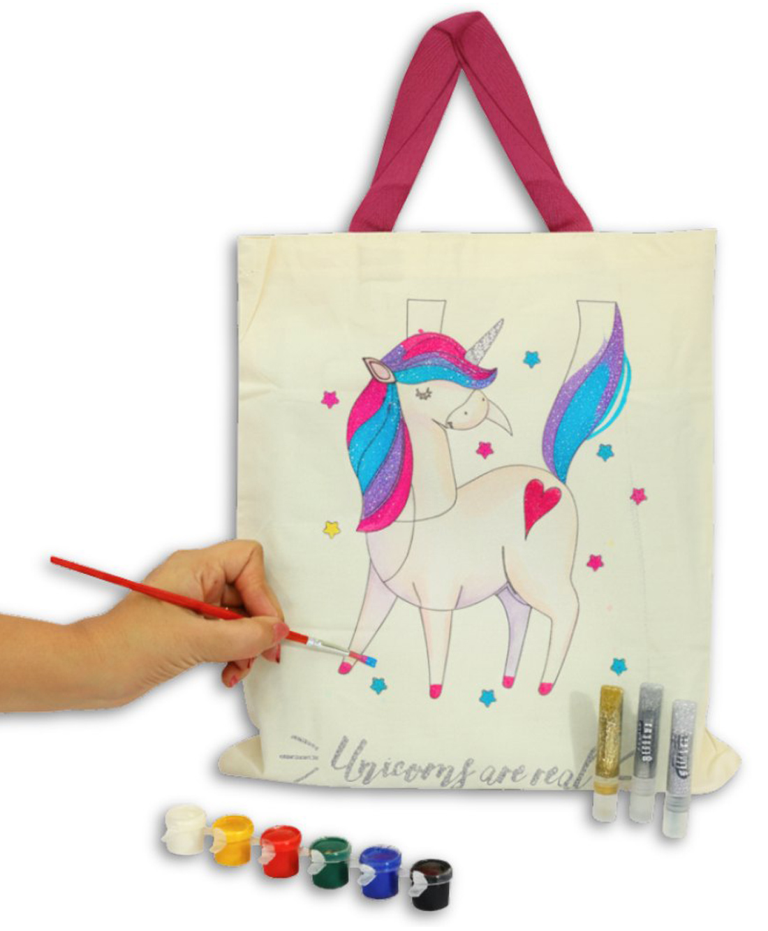 CocoMoco Kids Unicorn Tote Bag Painting Kit for Kids - DIY Art and Craft Kit for Girls 6-12 Birthday Return Gifts-image-15