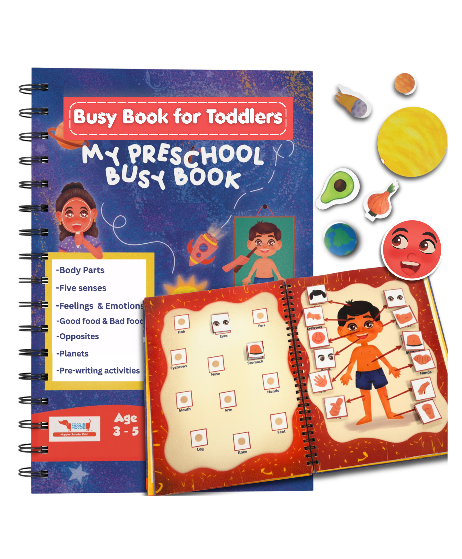 cocomoco kids Busy Book for Toddlers 2-5 Years | Educational Toys for 2+ Year Old Boys Girls | Montessori Busy Binder Quiet Book | Activity Book with 7 Learning Games | Return Gift-picture-17