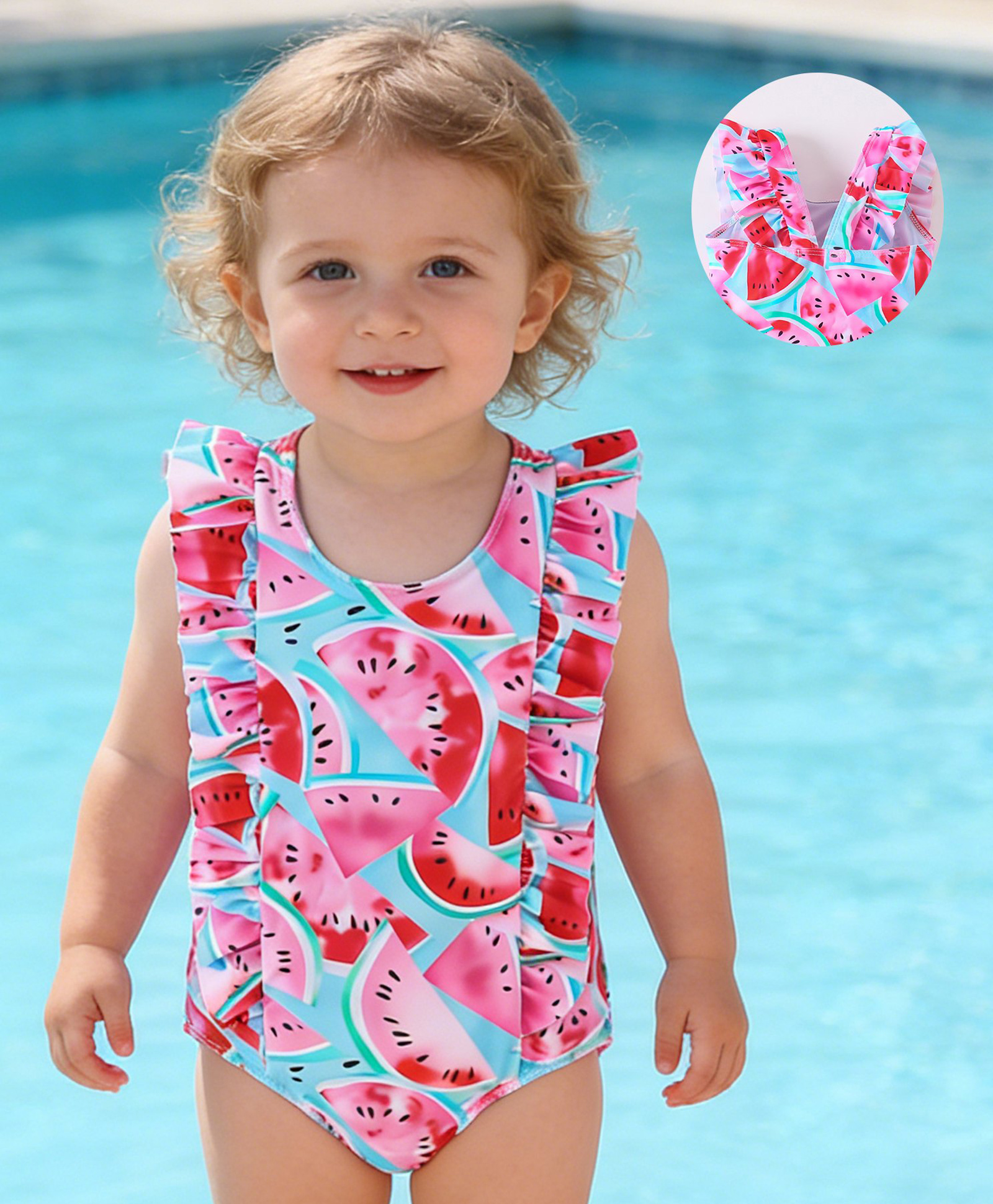 Mark & Mia Sleeveless V Cut Swimsuit With Watermelon Print - Multicolor-image-22