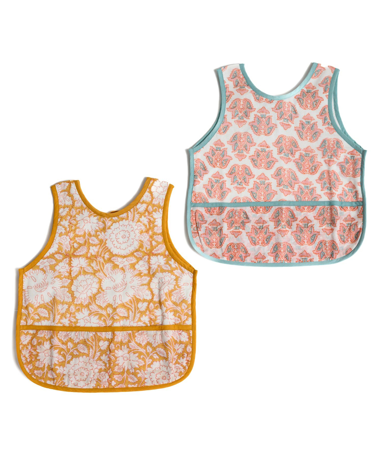 Taabartoli Cotton and Terry Hanblock printed Blossom Toddler Bibs ( Set of 2)-picture-13