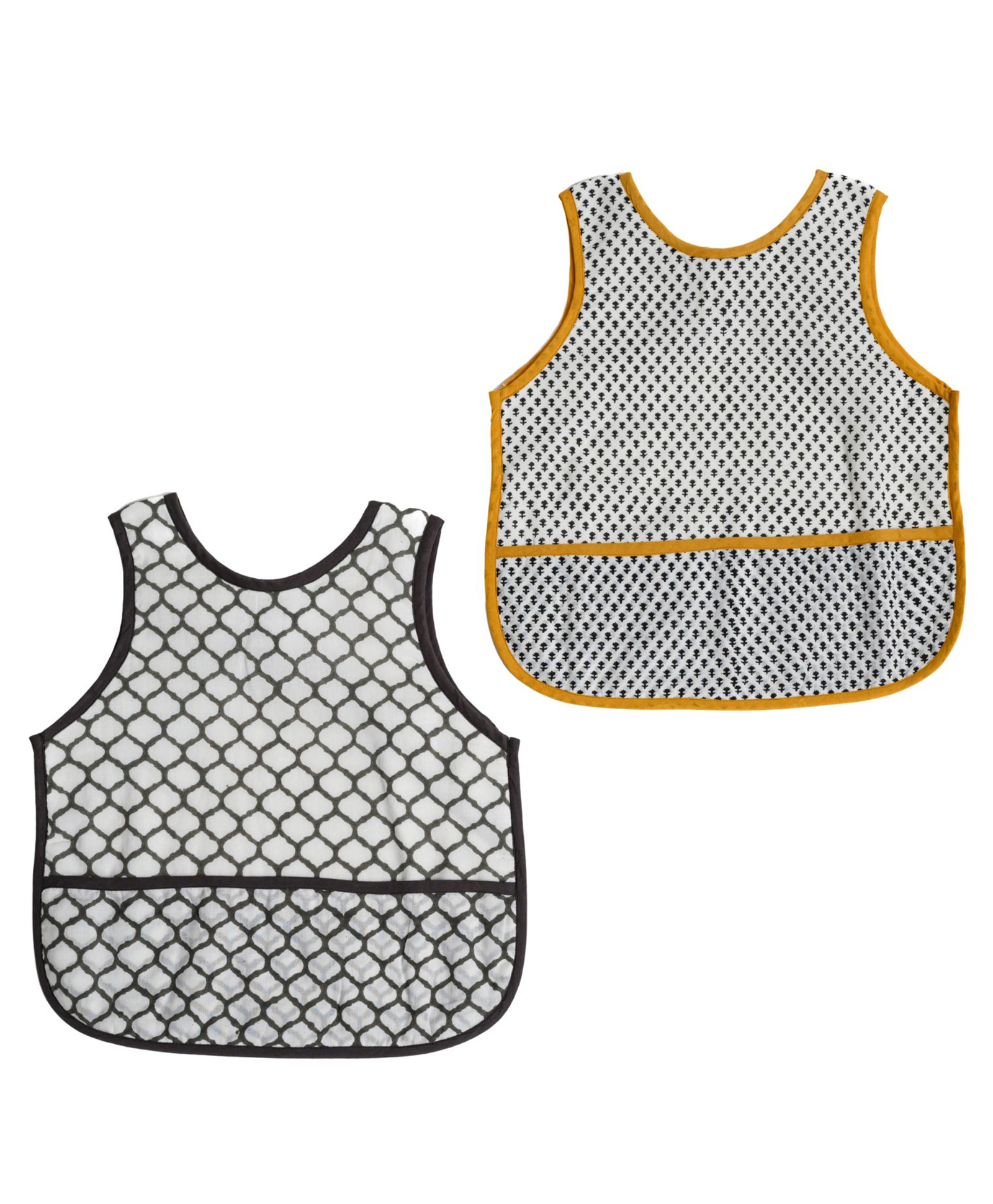 Taabartoli Cotton and Terry Hanblock printed Pebble Toddler Bibs ( Set of 2)-picture-10