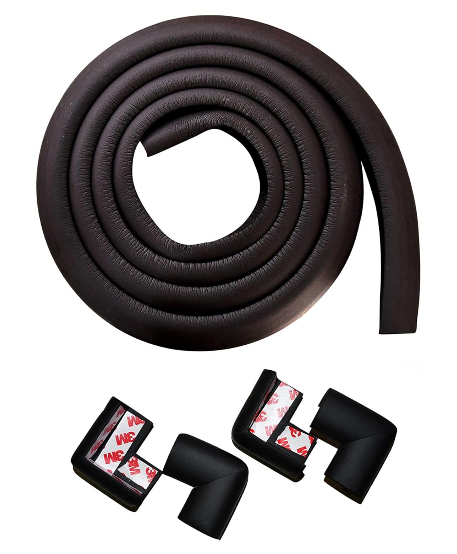 THE LITTLE LOOKERS Baby Proofing 2 metre L-Shaped Edge Guards Roll | Child Safety Edge Protectors | Safety accessories for babies/kids/Children (Black, 1 Proofing & 4 Corner Guard)-image-16