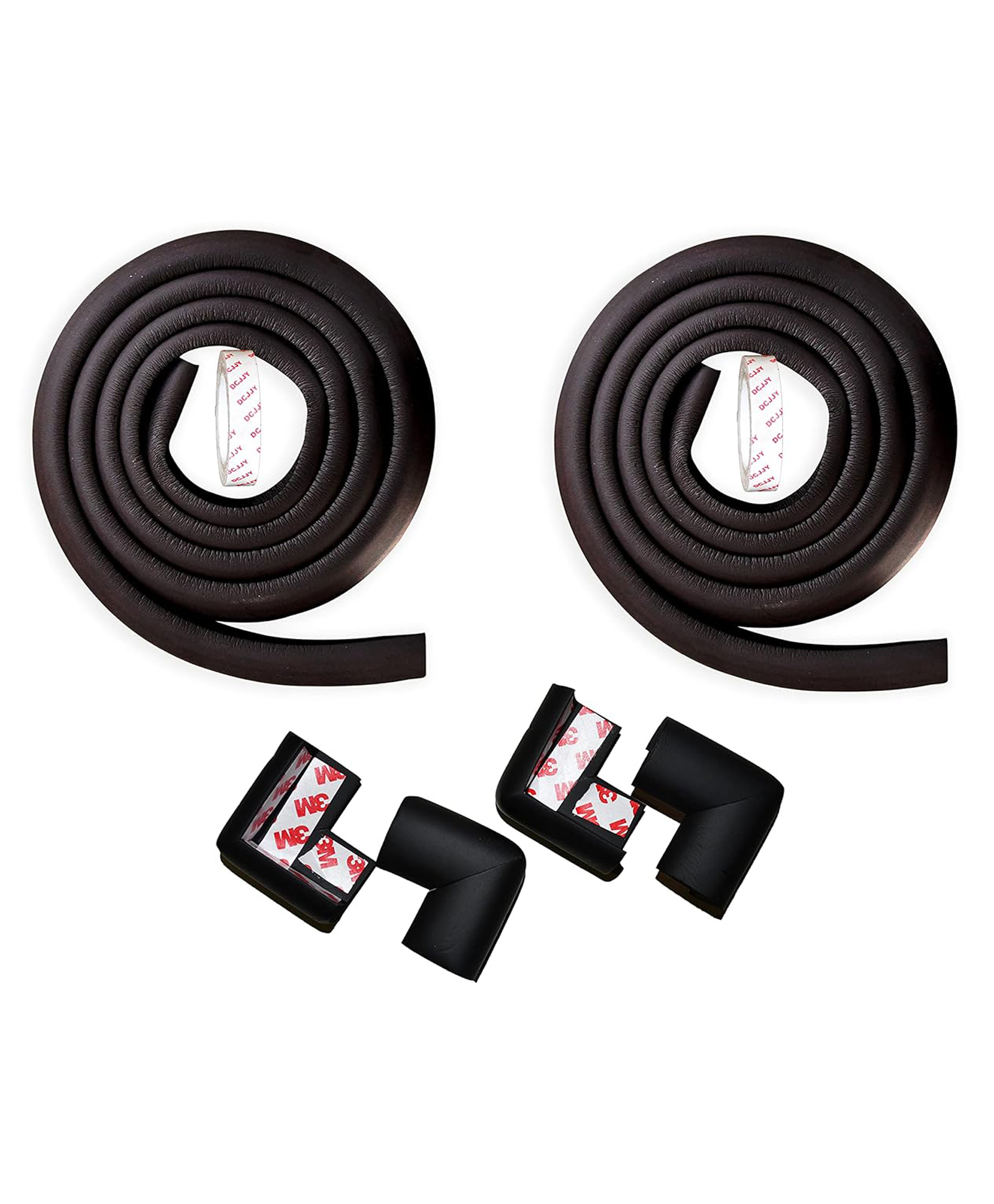 THE LITTLE LOOKERS Baby Proofing 2 metre L-Shaped Edge Guards Roll | Child Safety Edge Protectors | Safety accessories for babies/kids/Children (Black, 2 Proofing & 4 Corner Guard)-picture-19