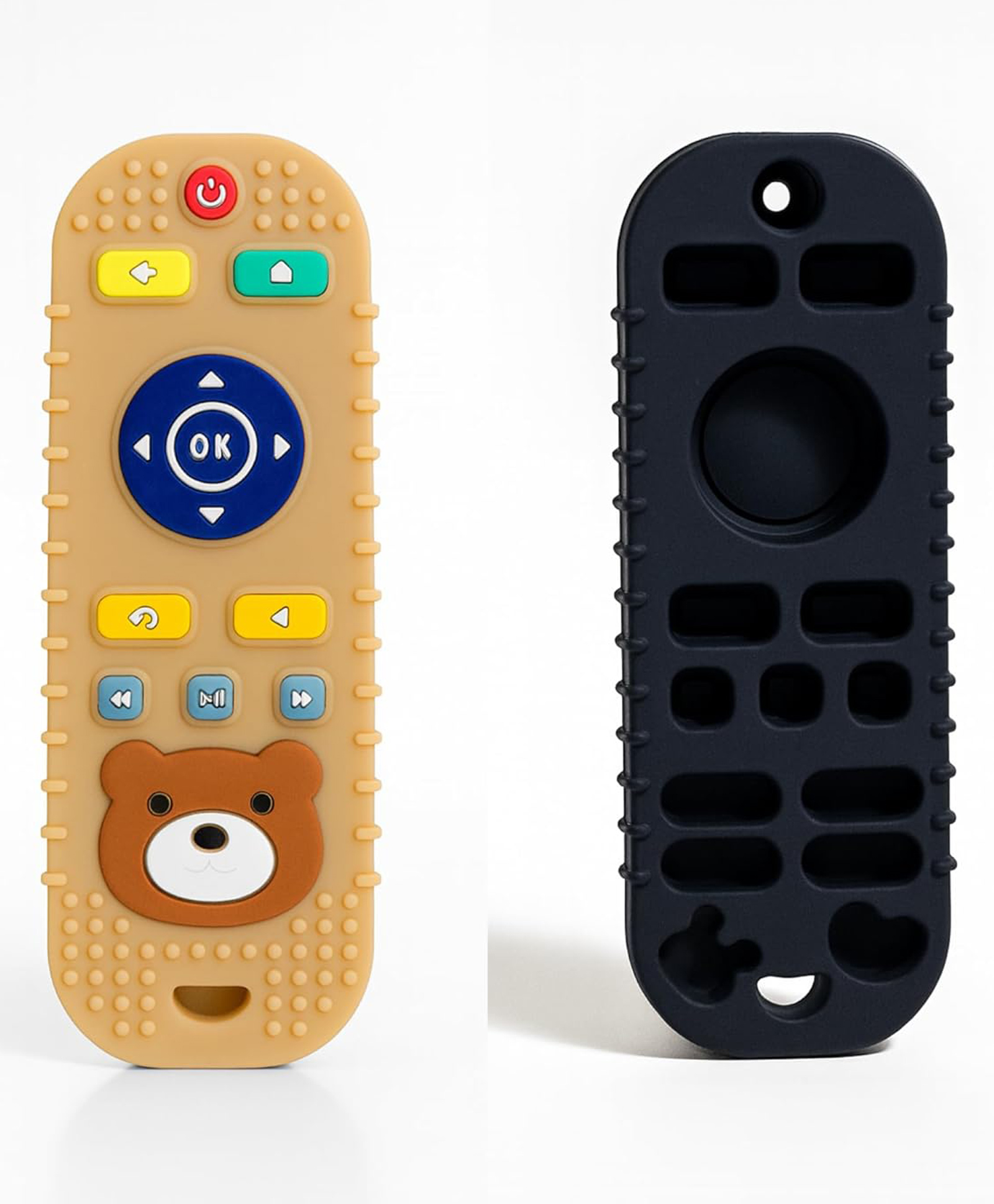 THE LITTLE LOOKERS Baby Silicone Remote Teether BPA-Free Infant Teething Toy with Textured Buttons Safe, Soft & Easy to Hold for Teething Relief Cream-image-34