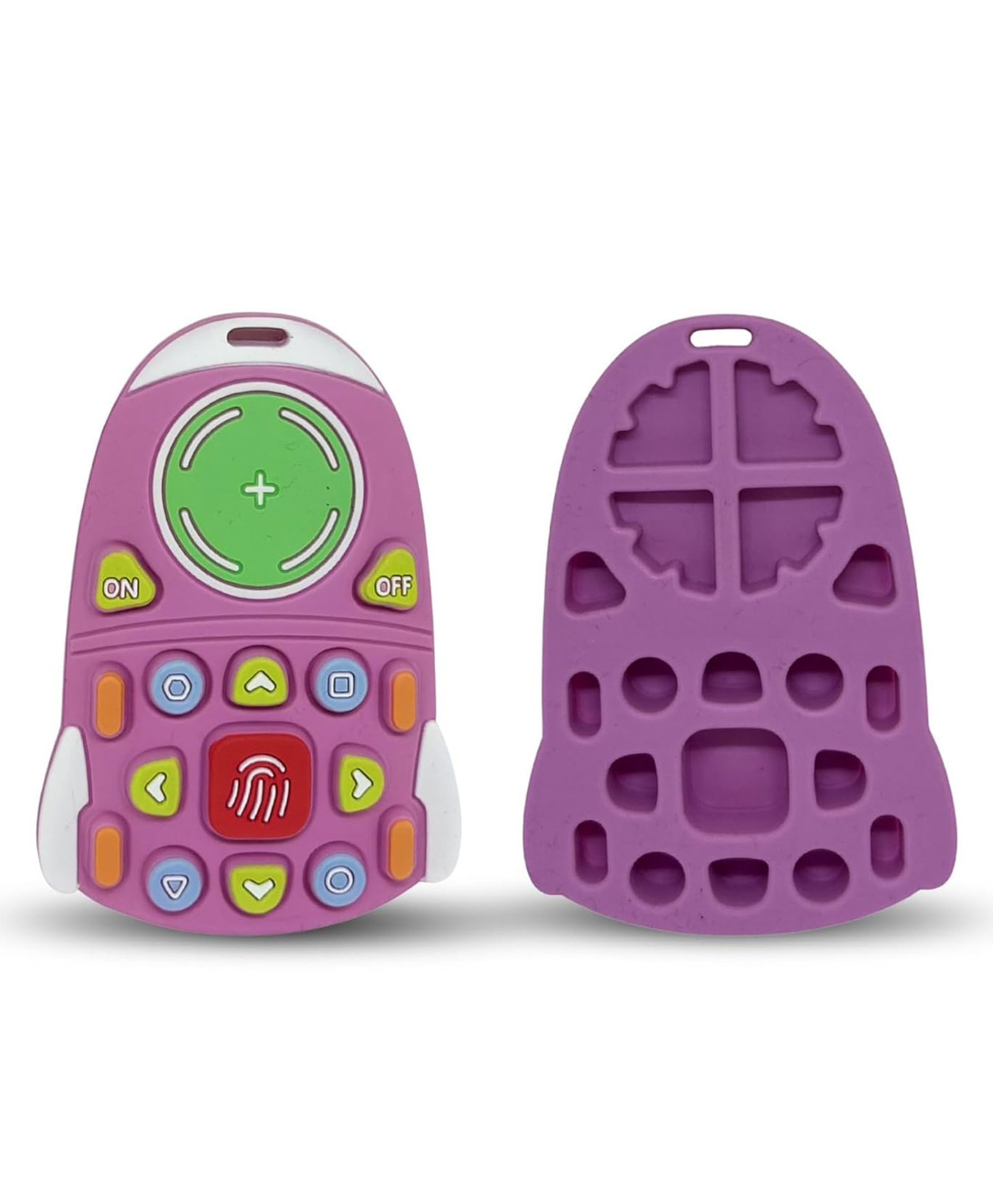 TheLittleLookers(BabyRemoteTeetherToy)100% Food-Grade Silicone|BPA-Free,Textured Chew Toy for Infants & Toddlers|Soothes Gums, Easy Grip & Dishwasher Safe(One Size)-(Rocket Pink)-image-20