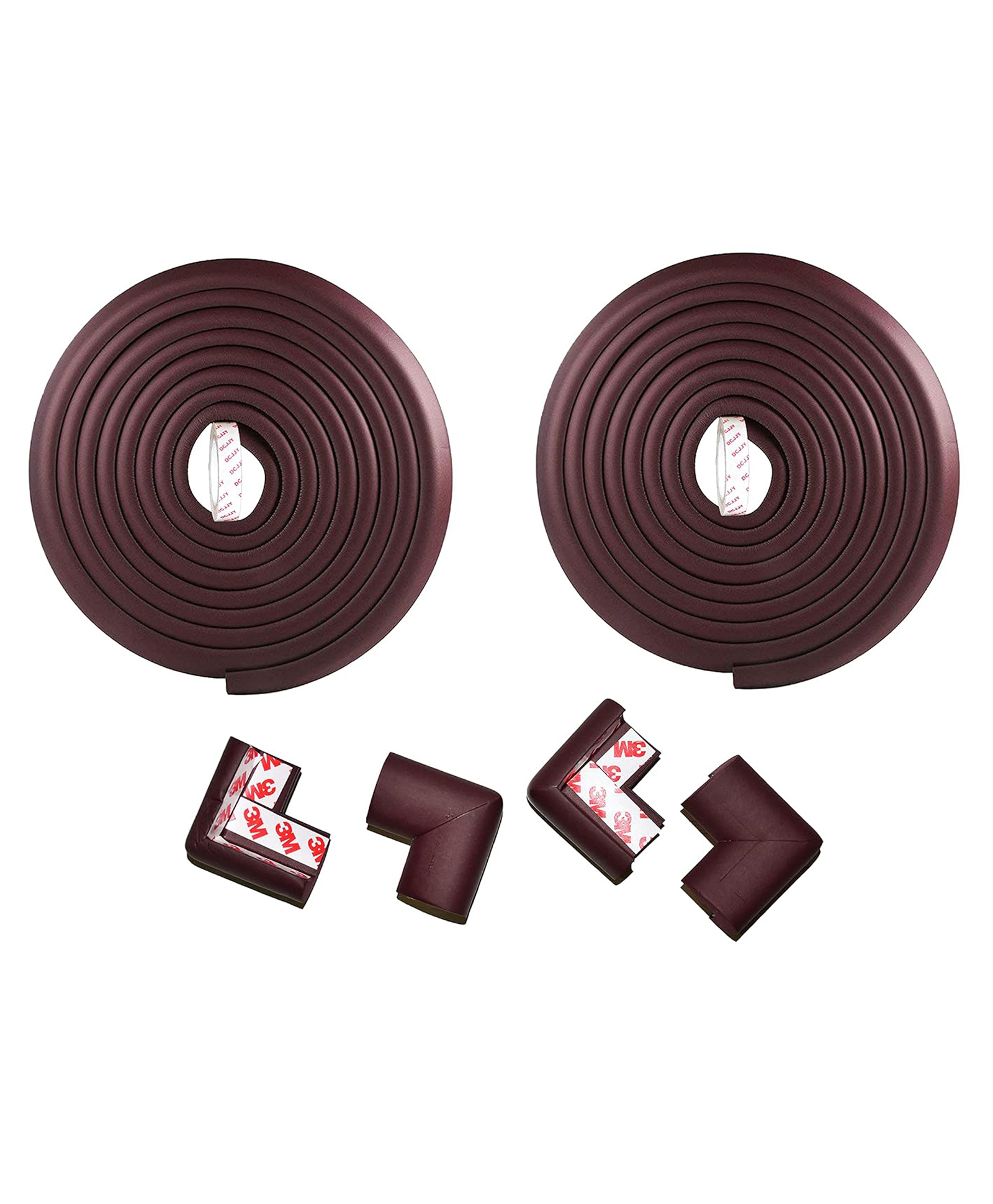 THE LITTLE LOOKERS Baby Proofing 2 metre L-Shaped Edge Guards Roll | Child Safety Edge Protectors | Safety accessories for babies/kids/Children (Brown, 2 Proofing & 4 Corner Guard)-picture-17
