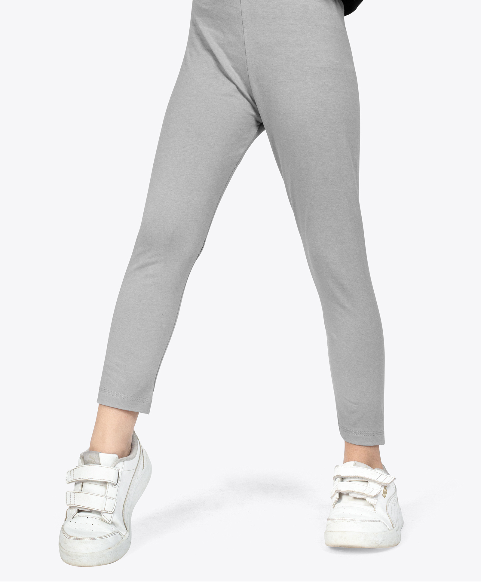 Ariel Cotton Knit Solid Leggings - Grey-picture-39