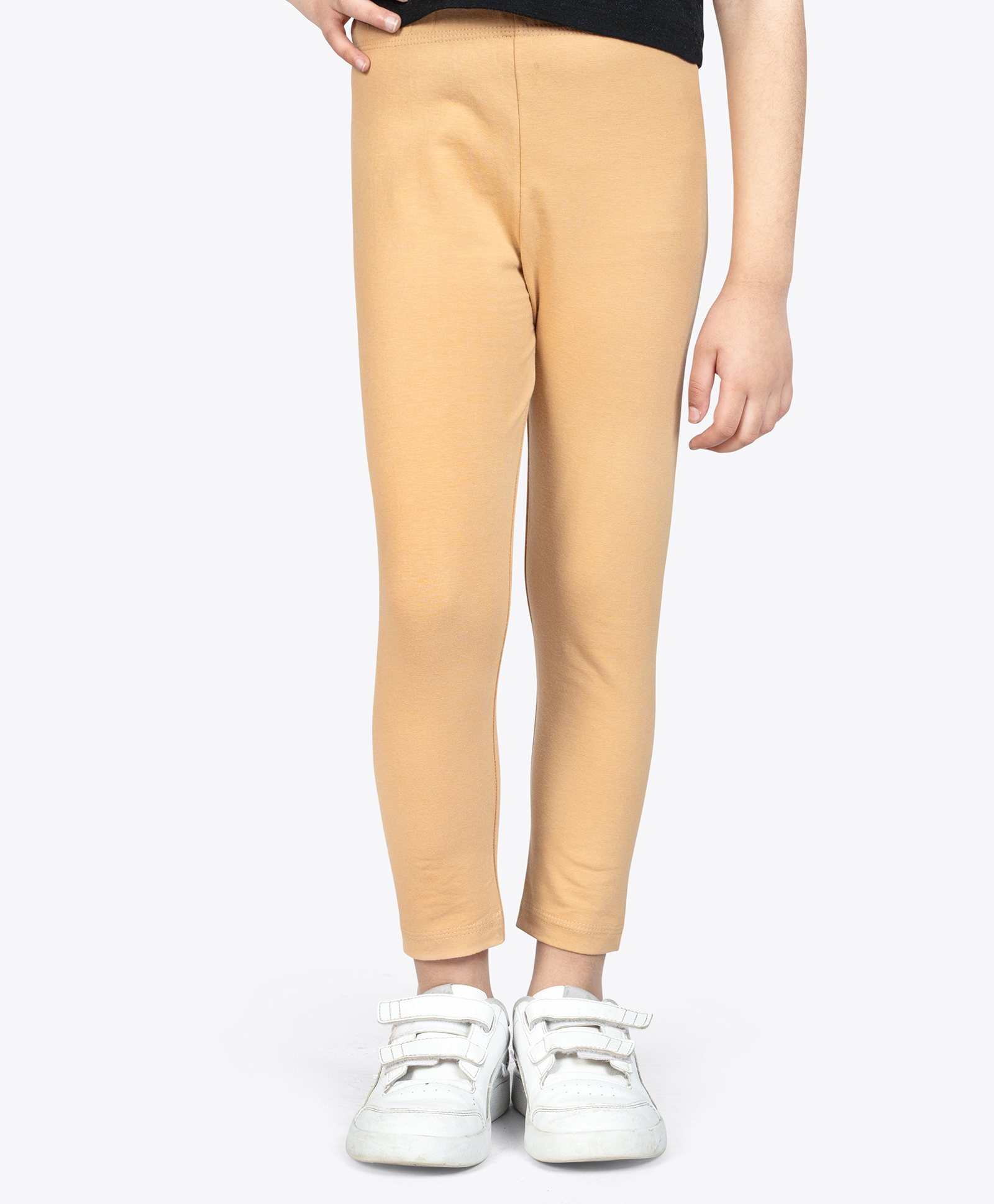 Ariel Cotton Knit Solid Leggings - Peach-image-45