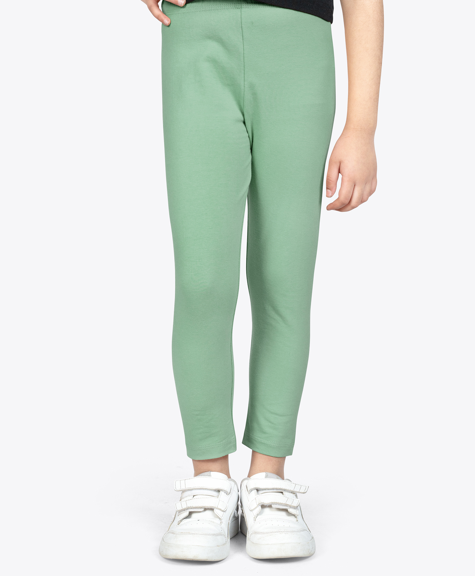 Ariel Cotton Knit Solid Leggings - Green-image-41
