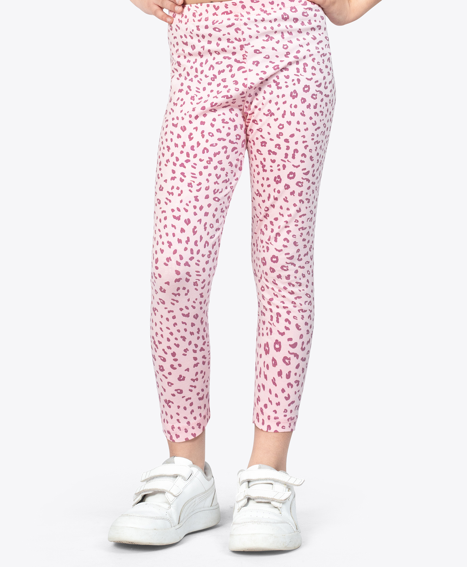 Ariel Cotton Knit Leopard Printed Leggings - Pink-picture-25
