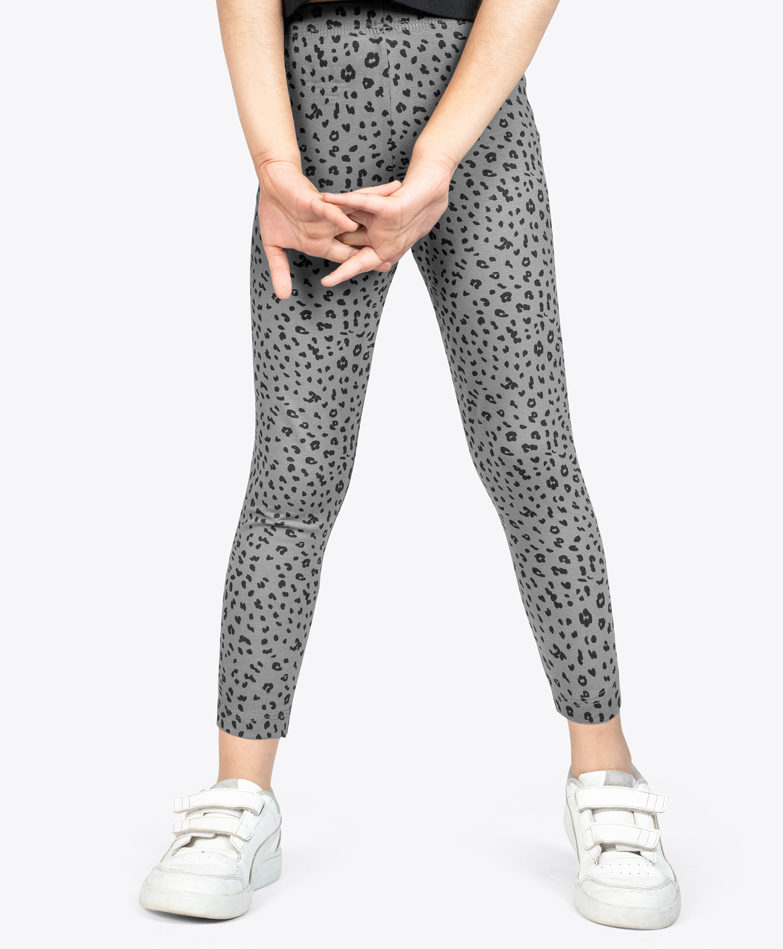 Ariel Cotton Knit Leopard Printed Leggings - Grey-picture-24