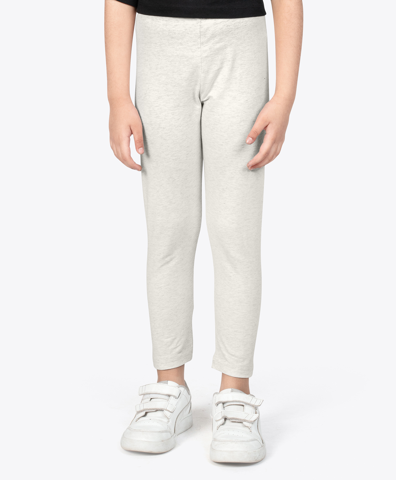 Ariel Cotton Knit Solid Leggings - Offwhite-image-16
