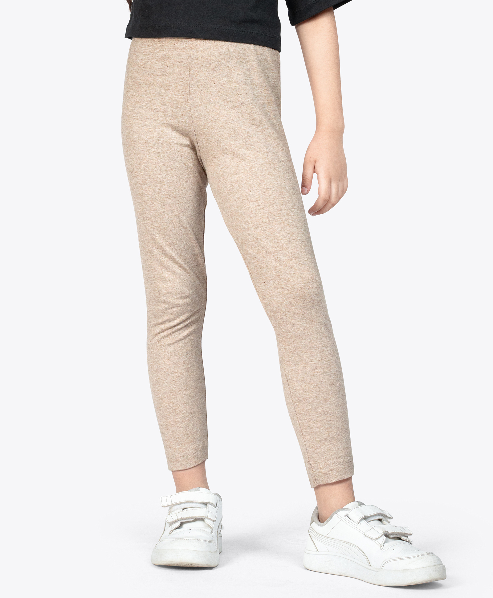 Ariel Cotton Knit Solid Leggings - Peach-picture-13