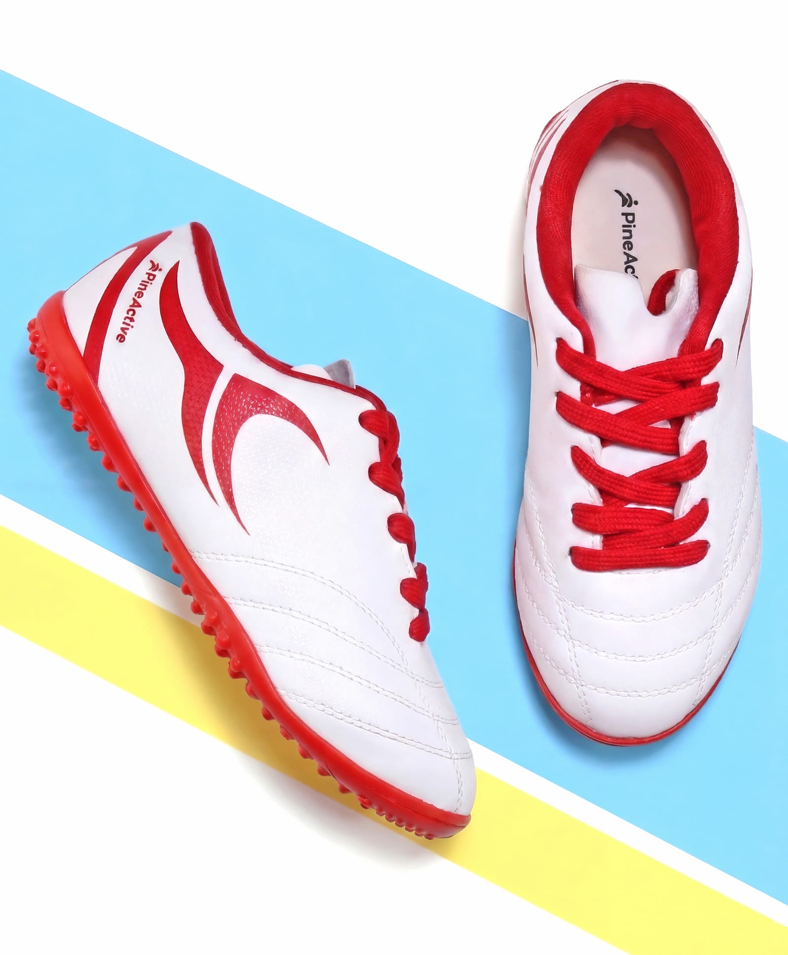 Pine Active Lace Up Football Shoes With Logo Design - White-picture-28