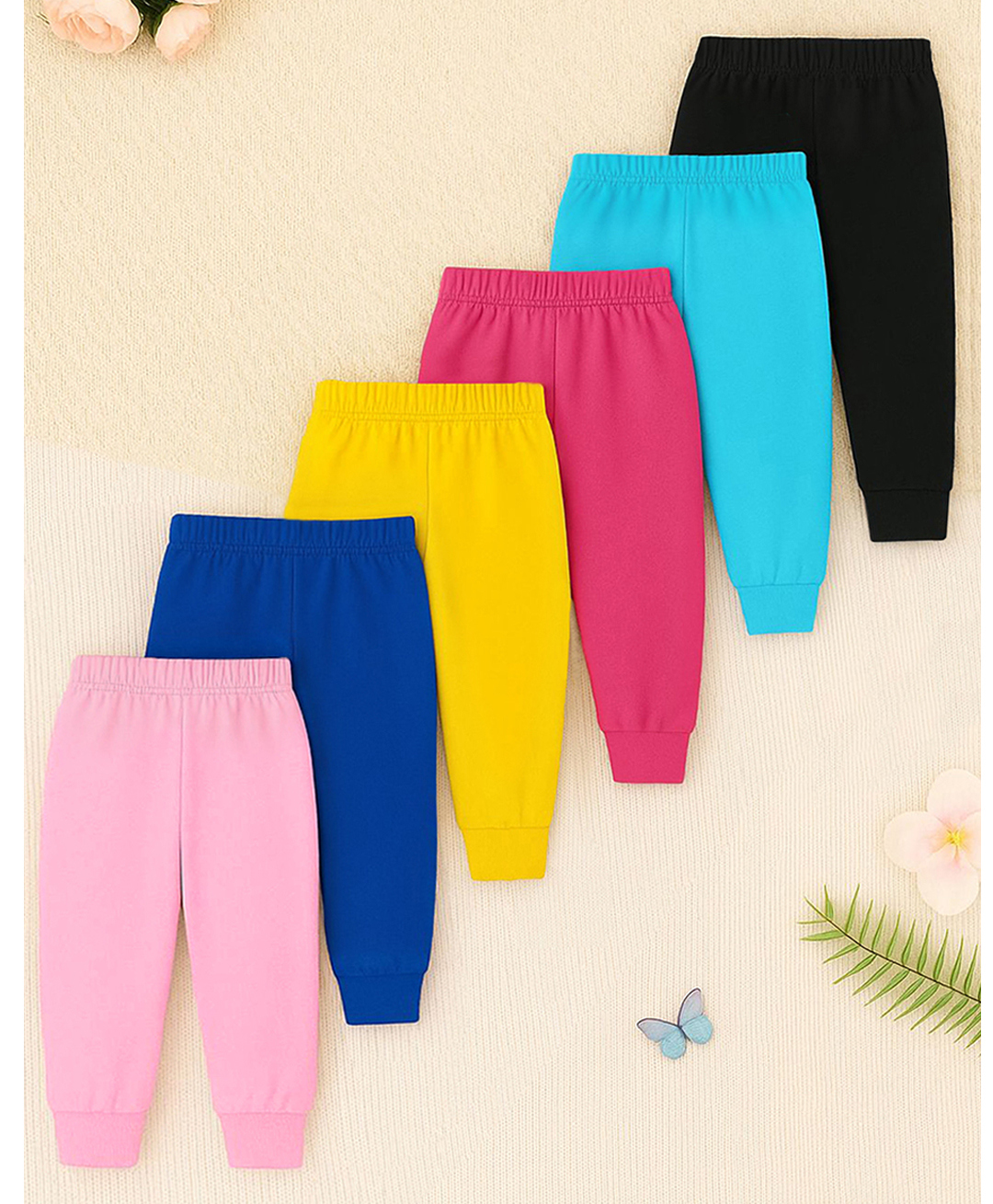 Trampoline Cotton Blend Knit Pack Of 6 Solid Pajamas - Multi Colour-picture-24