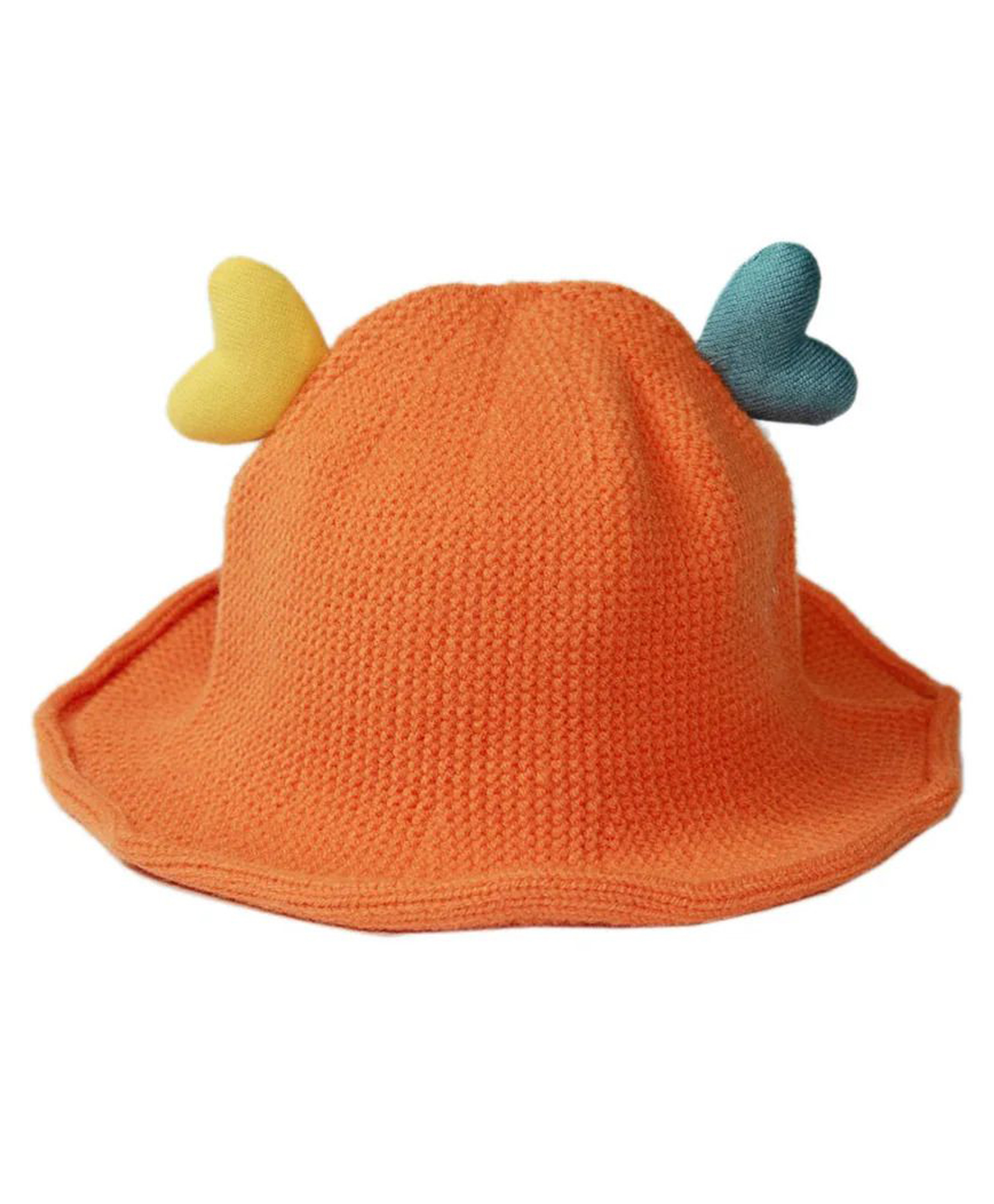 Priaansha Creation Knitted Woven Heart Applique Detailed Fisherman Hat - Orange - Circumference 50 Cm-picture-28