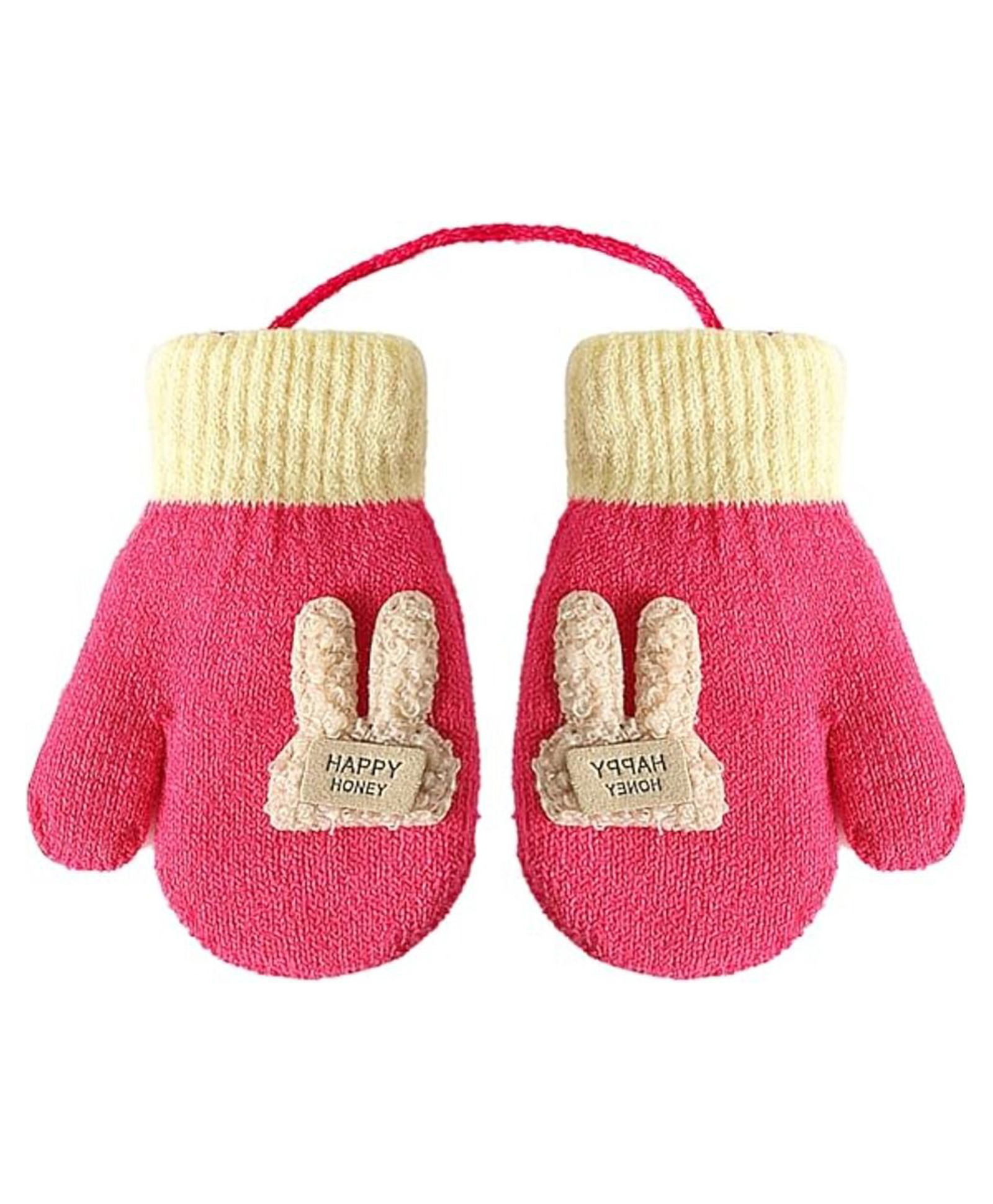 Priaansha Creation Knit Bunny Applique Detailed Gloves - Pink-picture-22