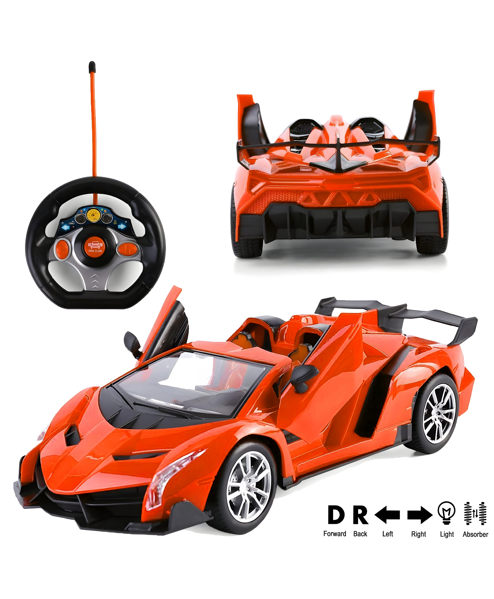 NEGOCIO 1:16 Scale Rechargeable RC Lambo with Gravity Controlled Steering Remote Opening Doors & Glowing Headlights- PACK OF 1- COLOR MAY VARY-image-17