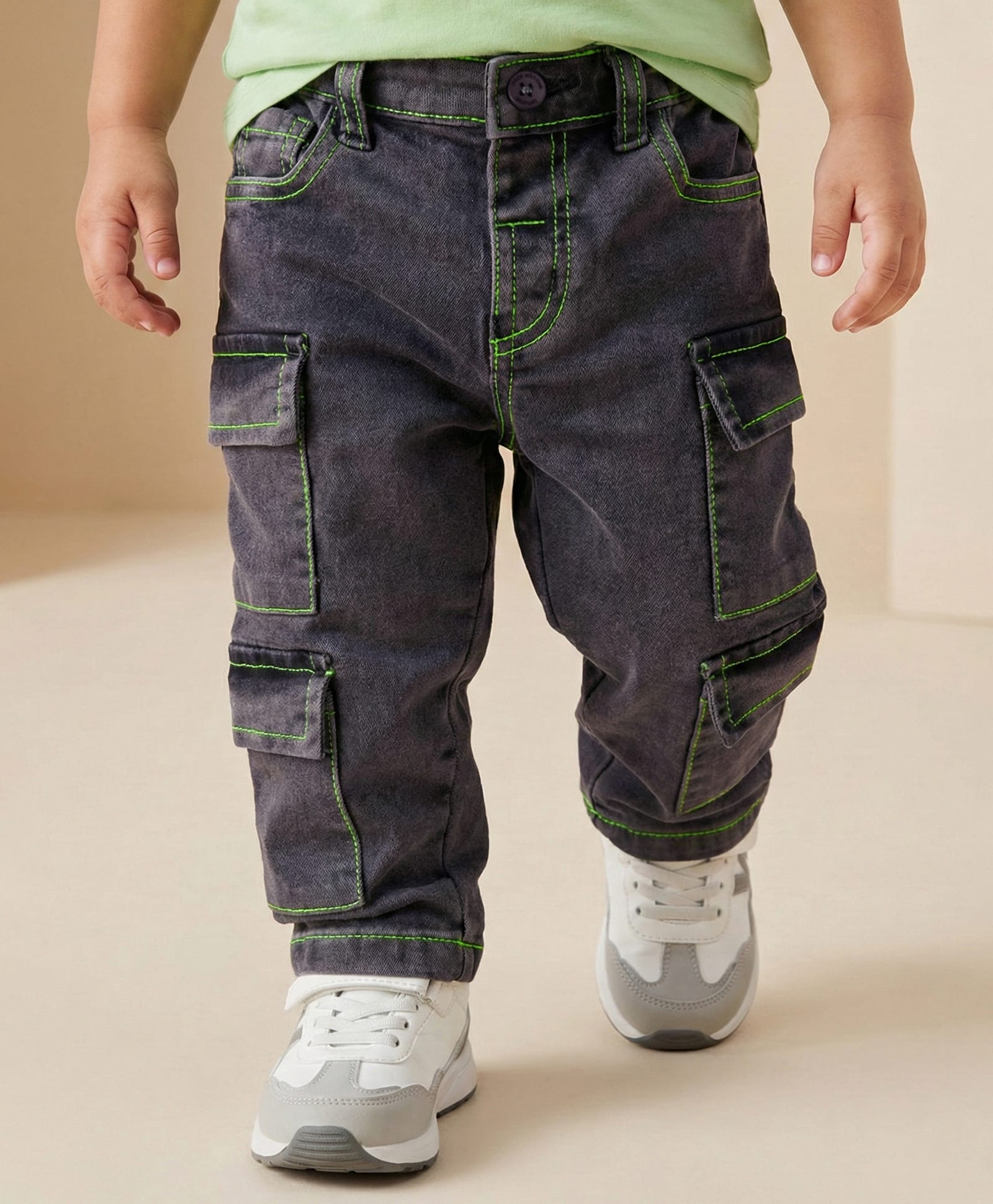 Babyoye Denim Full Length Washed Jeans - Black-image-47