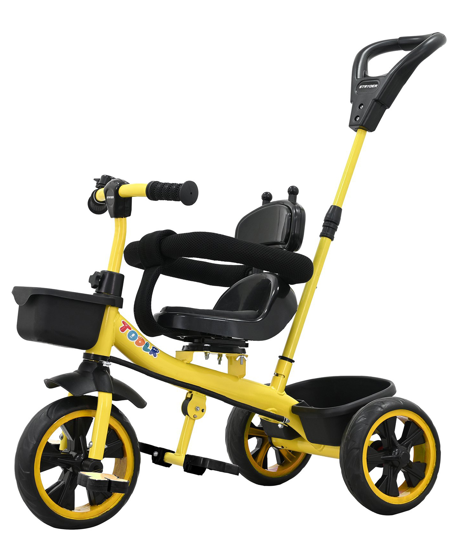 Stryder Tricycle with Harness & Cushioned Seat Yellow-image-38
