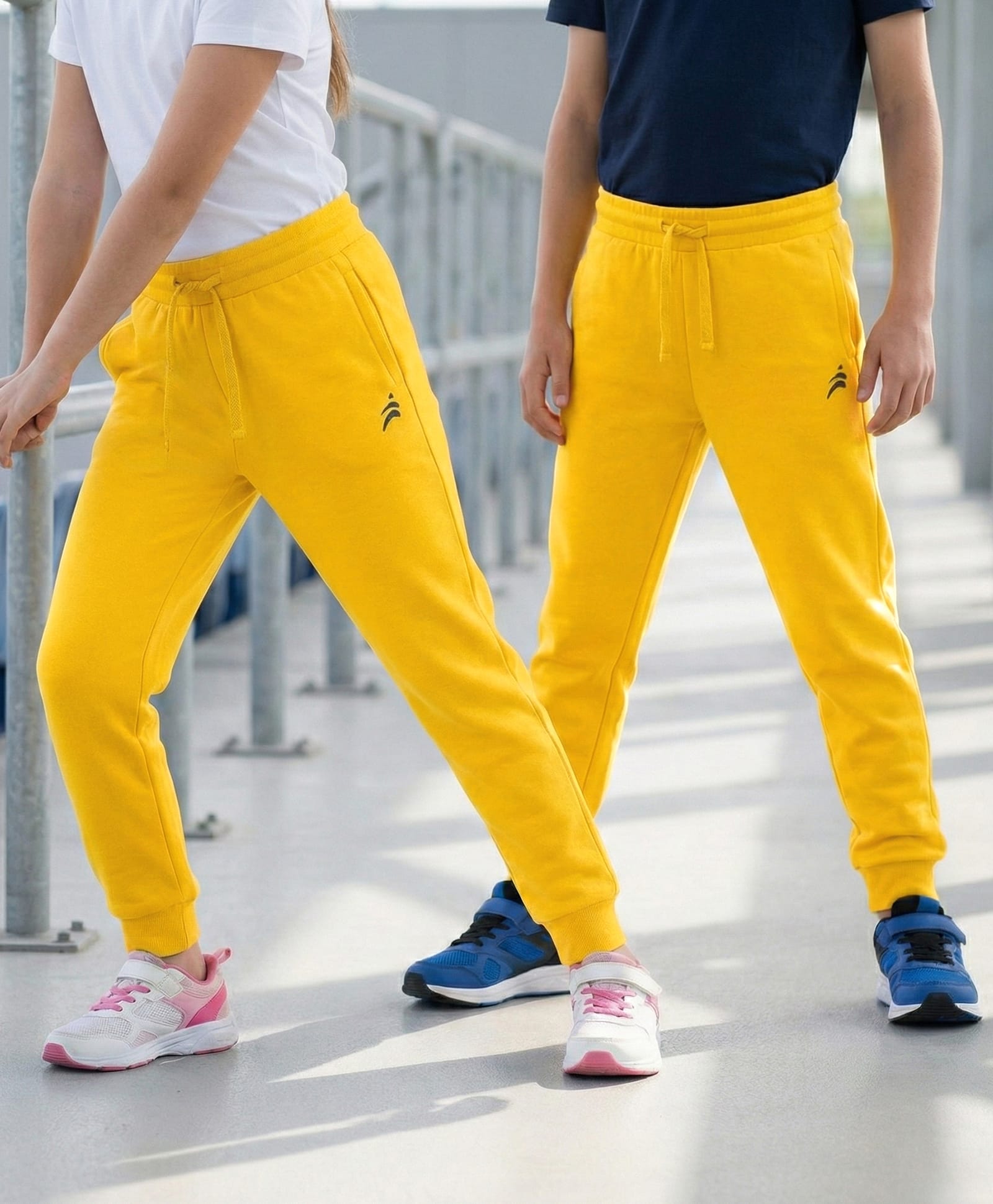 Pine Active Cotton Knit Full Length Solid Color Track Pant - Yellow-picture-17