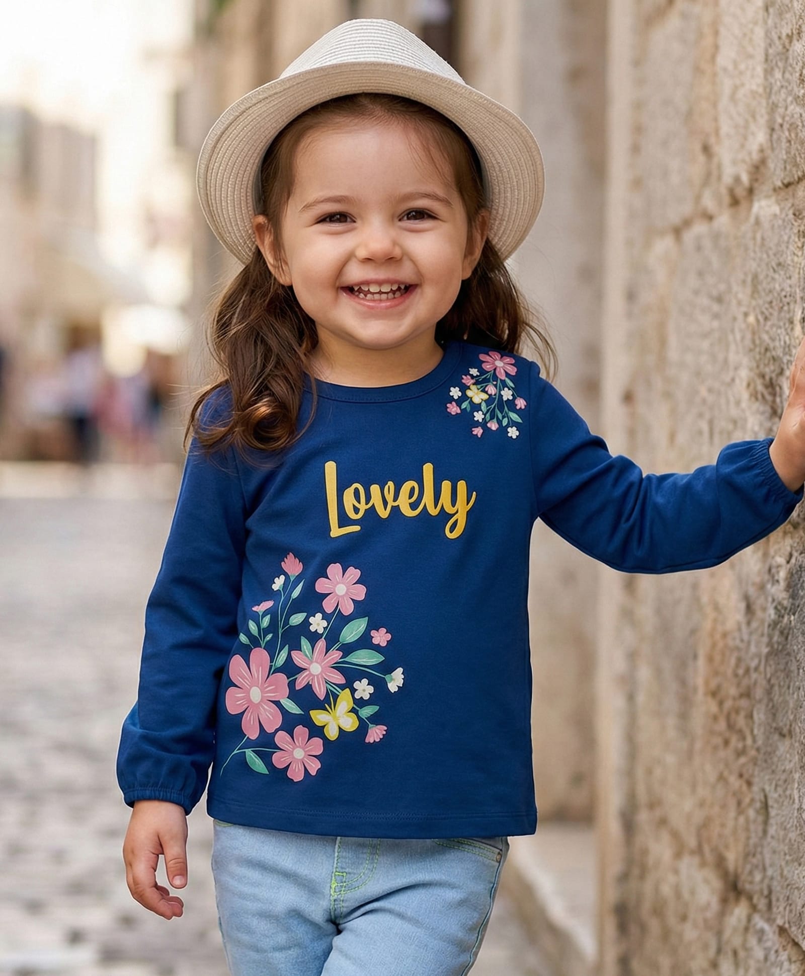 Babyhug Single Jersey Knit Full Sleeves Top With Floral Print - Navy Blue-picture-34