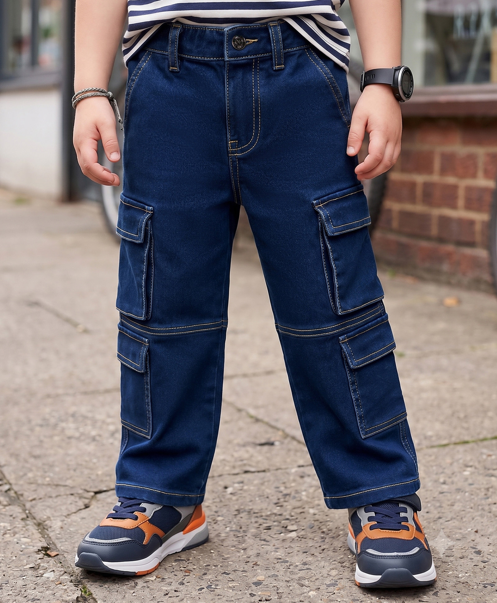 Kookie Kids Denim Woven Washed Jeans - Blue-image-47