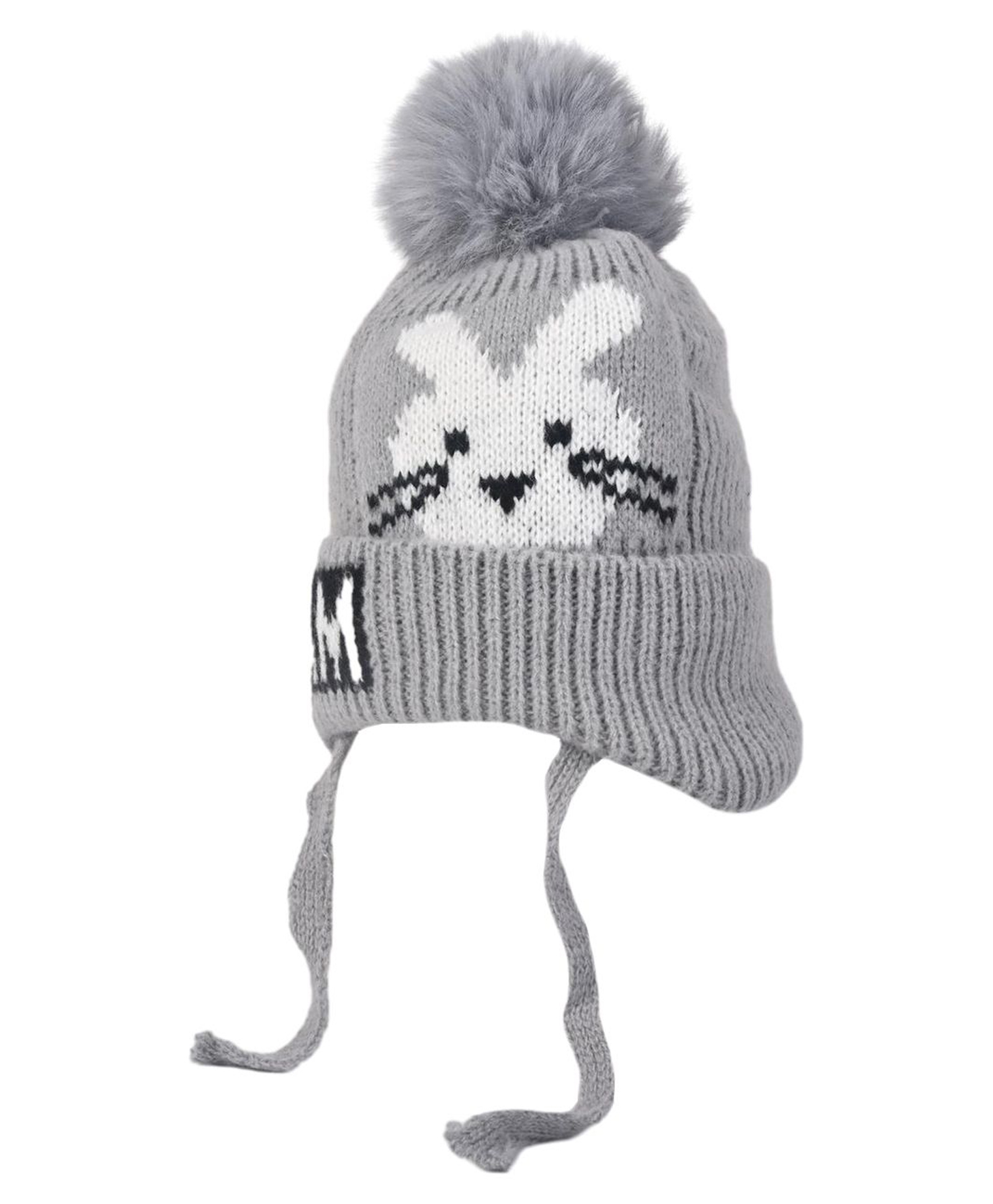 Kid-O-World Knit Bunny Designed Cap - Grey - Diameter - 50 Cm-image-28