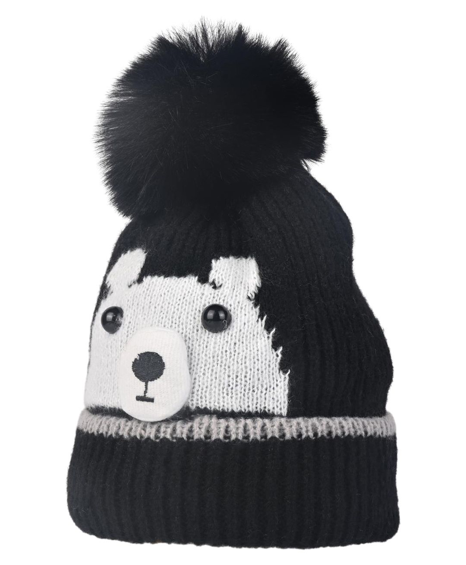 Kid-O-World Knit Bear Designed Pom Pom Embellished Cap - Black - Circumference 50 Cm-picture-27