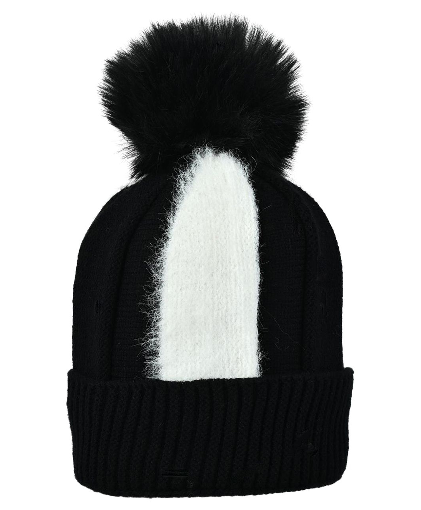 Kid-O-World Knit Colour Blocked Pom Pom Embellished Cap - Black - Circumference 50 Cm-picture-28
