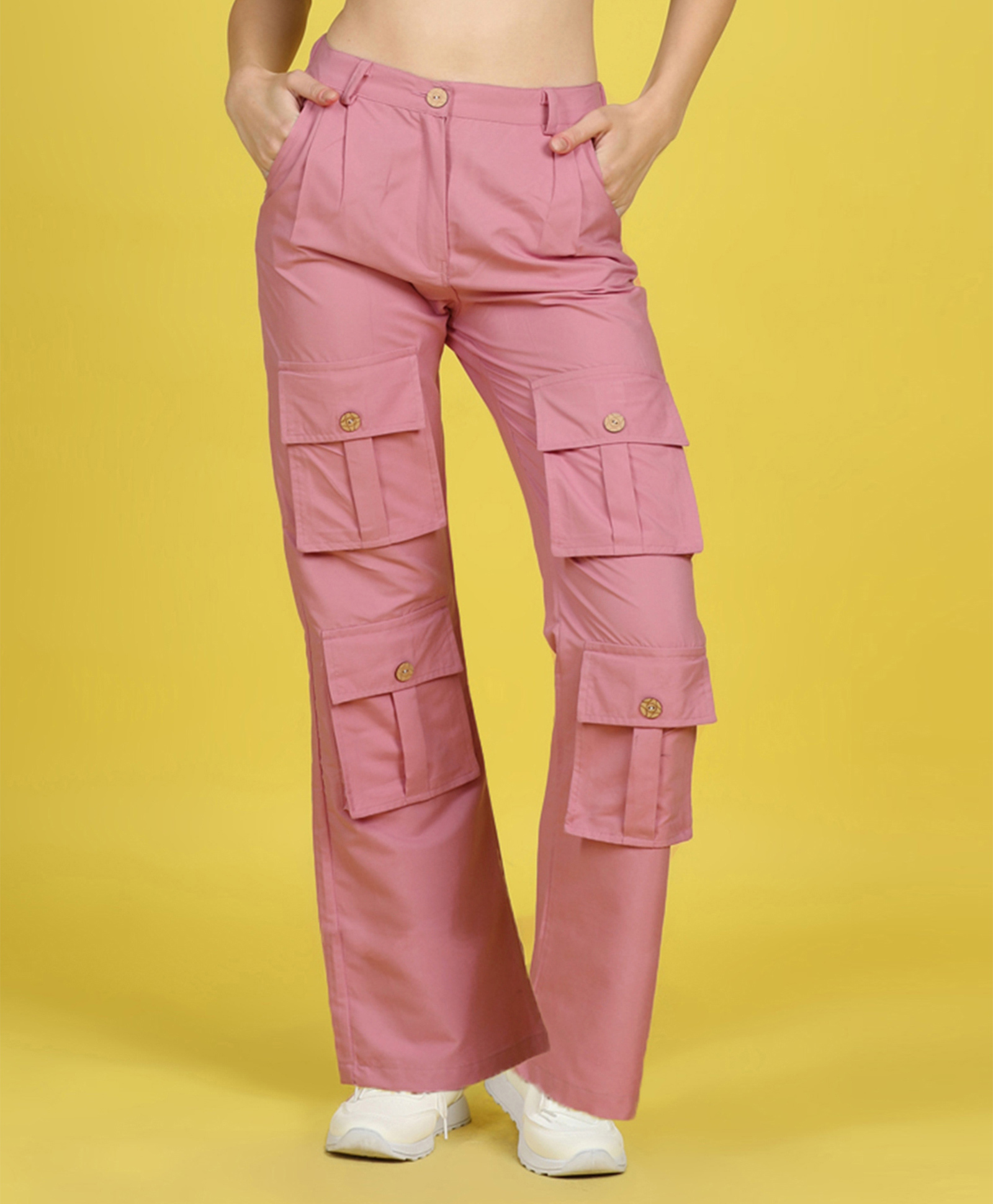Cutiekins Woven Solid Cargo Pants - Pink-picture-11