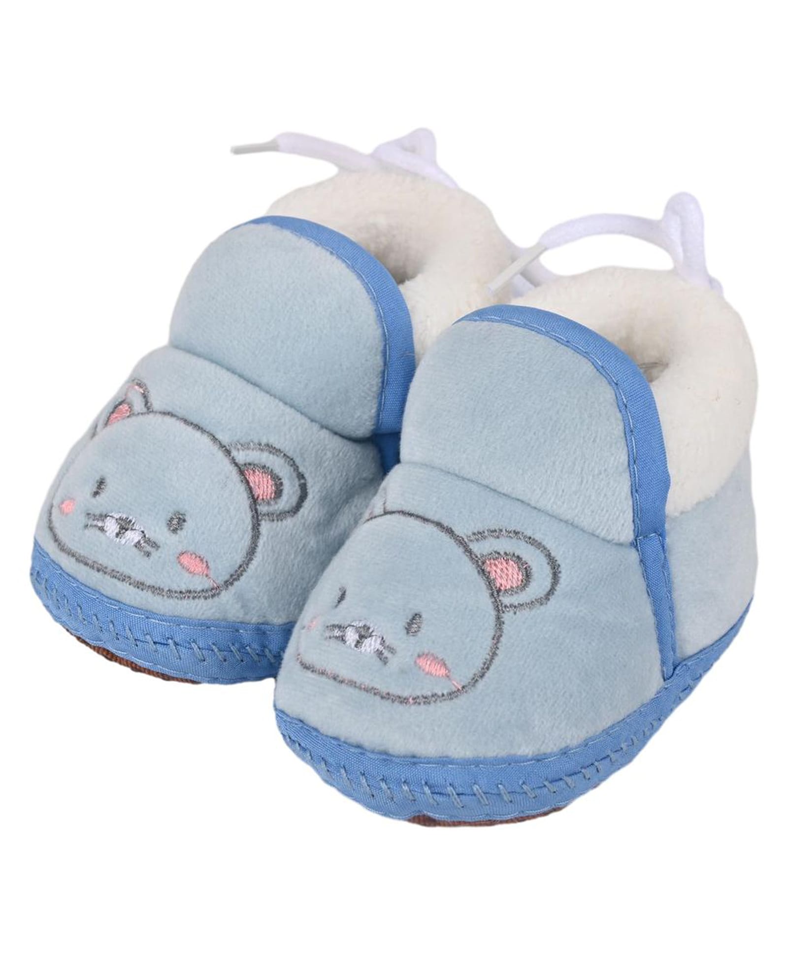 Kid-O-World Bear Face Designed Slip On Winter Booties - Light Blue-picture-16