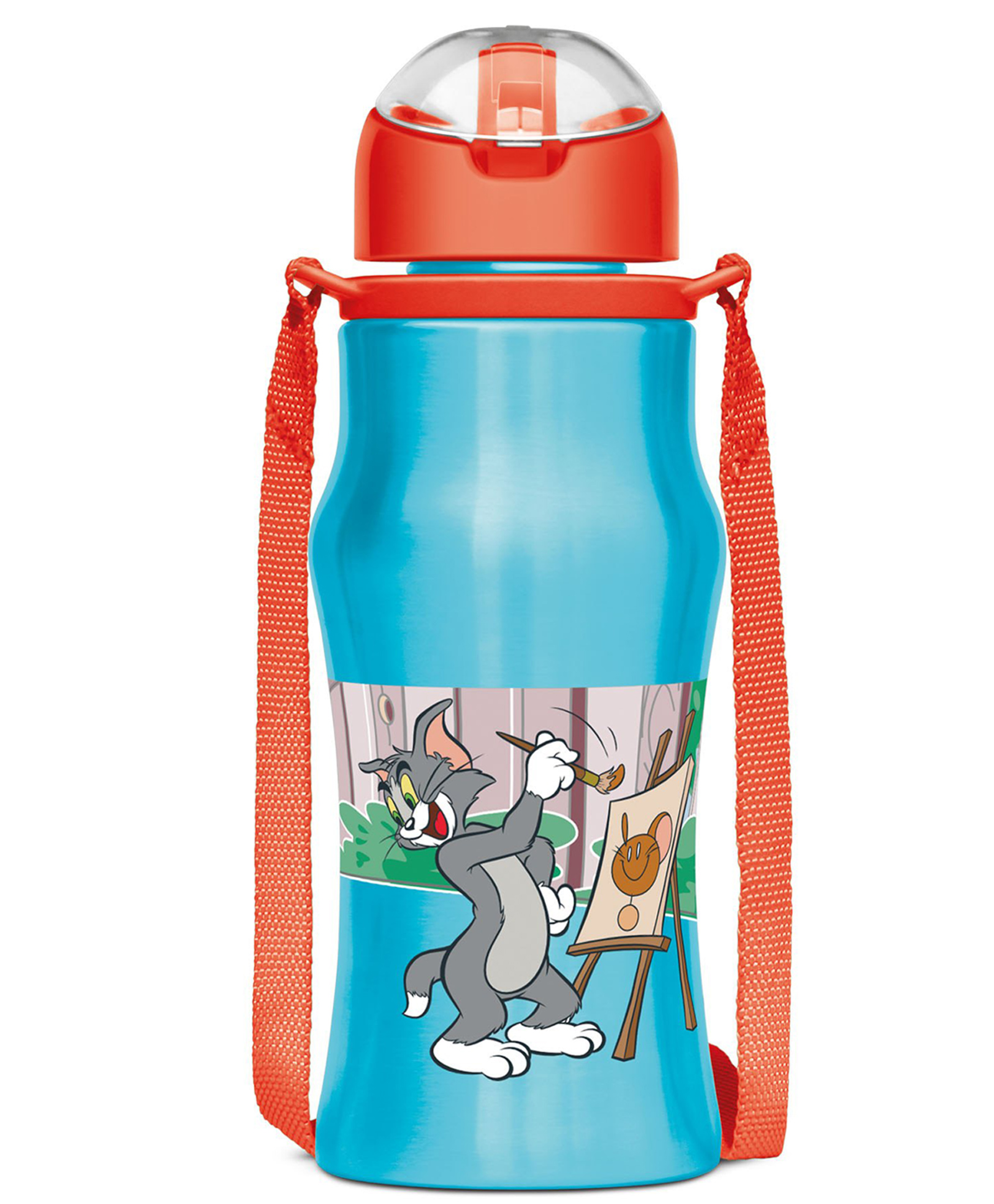 Milton Sipmate 450 Stainless Steel Sipper Water Bottle Single Walled Leak Proof Rust Proof Bottle with Flip Lid for School, Office & Gym With Tom & Jerry Print Blue - 415 ml-picture-25